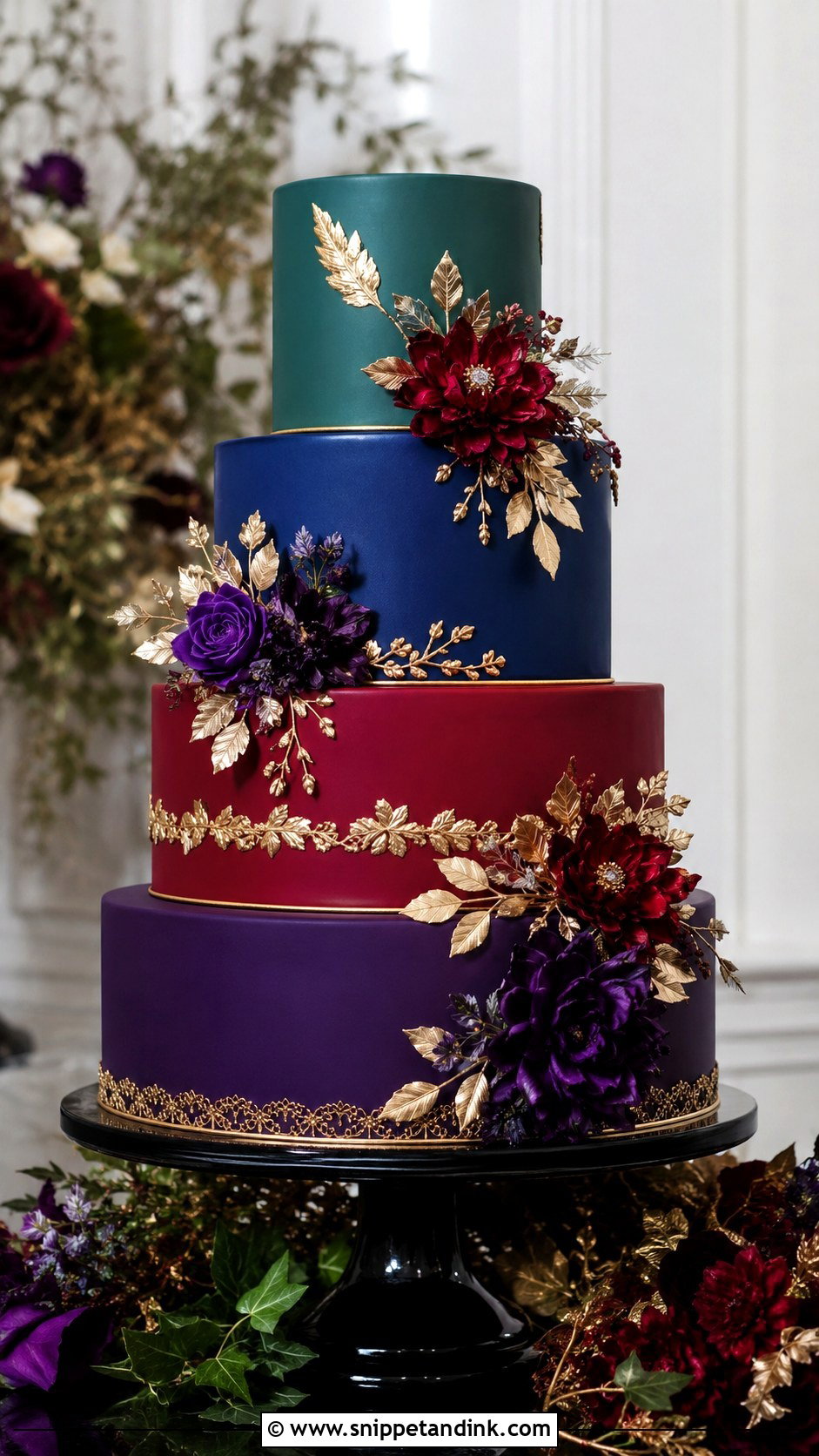 Jewel Tone Wedding Cake - Snippet and Ink - 20 Multi Color Cake Ideas for Wedding