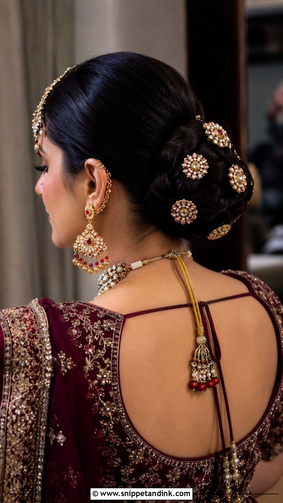 Jeweled Juda With Ornaments - Snippet and Ink - 25 Bridal Juda Hairstyles
