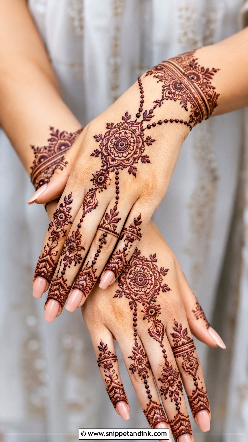 Jewelry Back Hand Bridal Mehndi Design - Snippet and Ink - 30 Back Hand Bridal Mehndi Designs