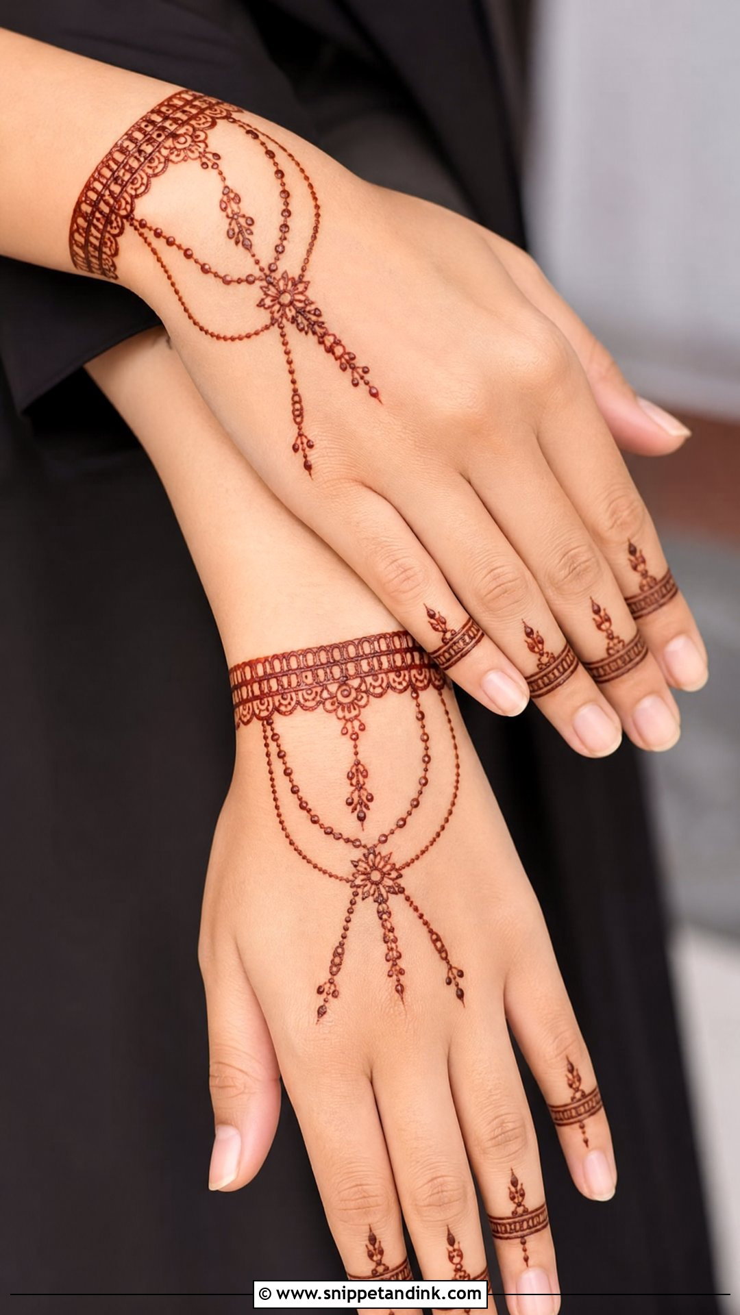 Jewelry Back Hand Engagement Mehndi Design - Snippet and Ink - 20 Back Hand Engagement Mehndi Designs