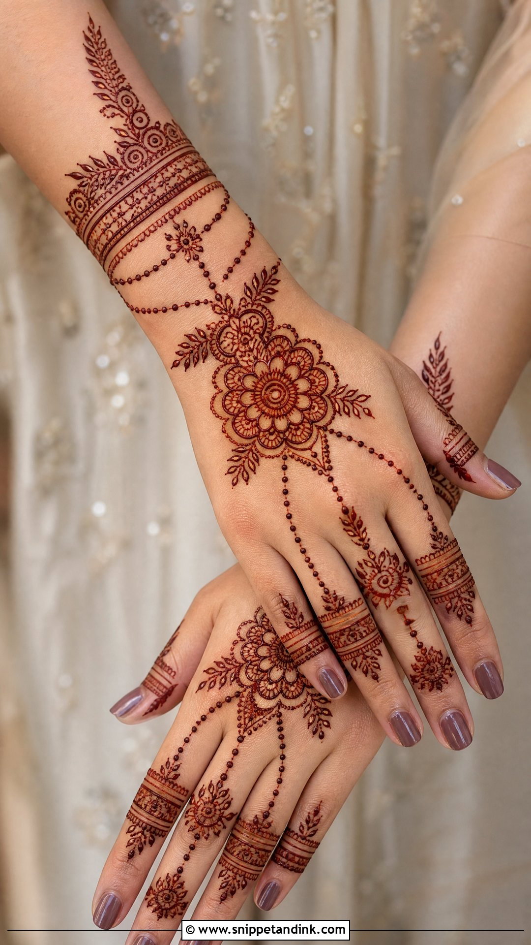 Jewelry Bridal Back Hand Mehndi Design - Snippet and Ink - 20 Bride Back Hand Mehndi Designs