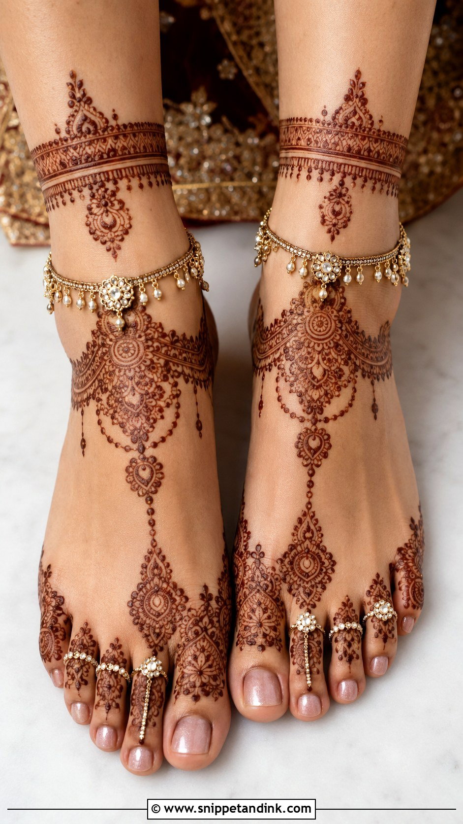 Jewelry Bridal Foot Mehndi Design - Snippet and Ink - 30 Bridal Mehndi Designs for Foot
