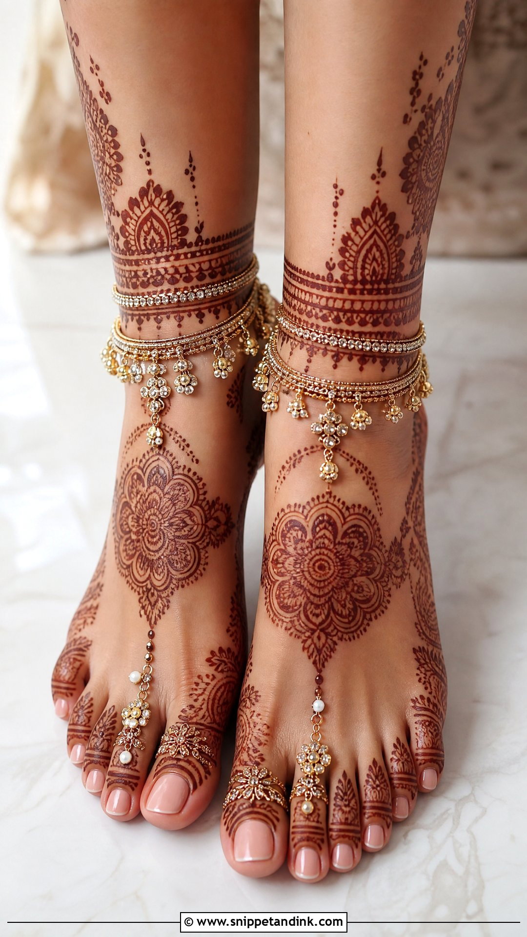 Jewelry Bridal Leg Mehndi Design - Snippet and Ink - 20 Legs Bridal Mehndi Designs
