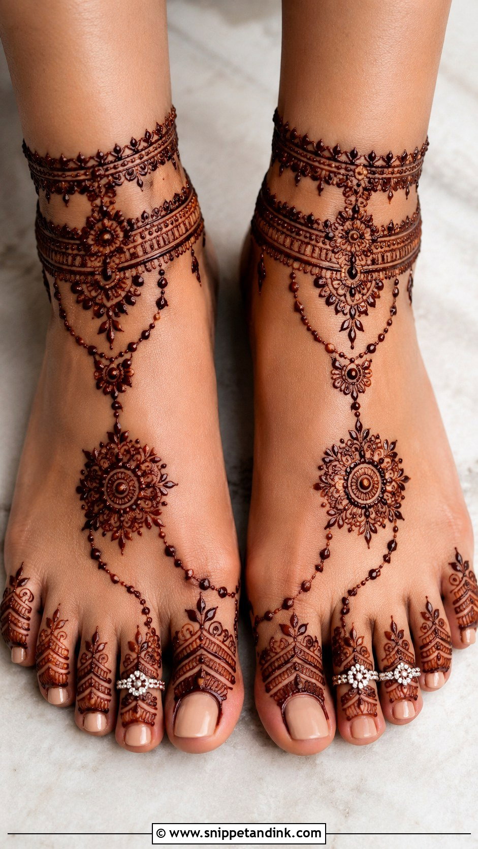Jewelry Leg Mehndi Design - Snippet and Ink - 35 Leg Mehndi Design Ideas