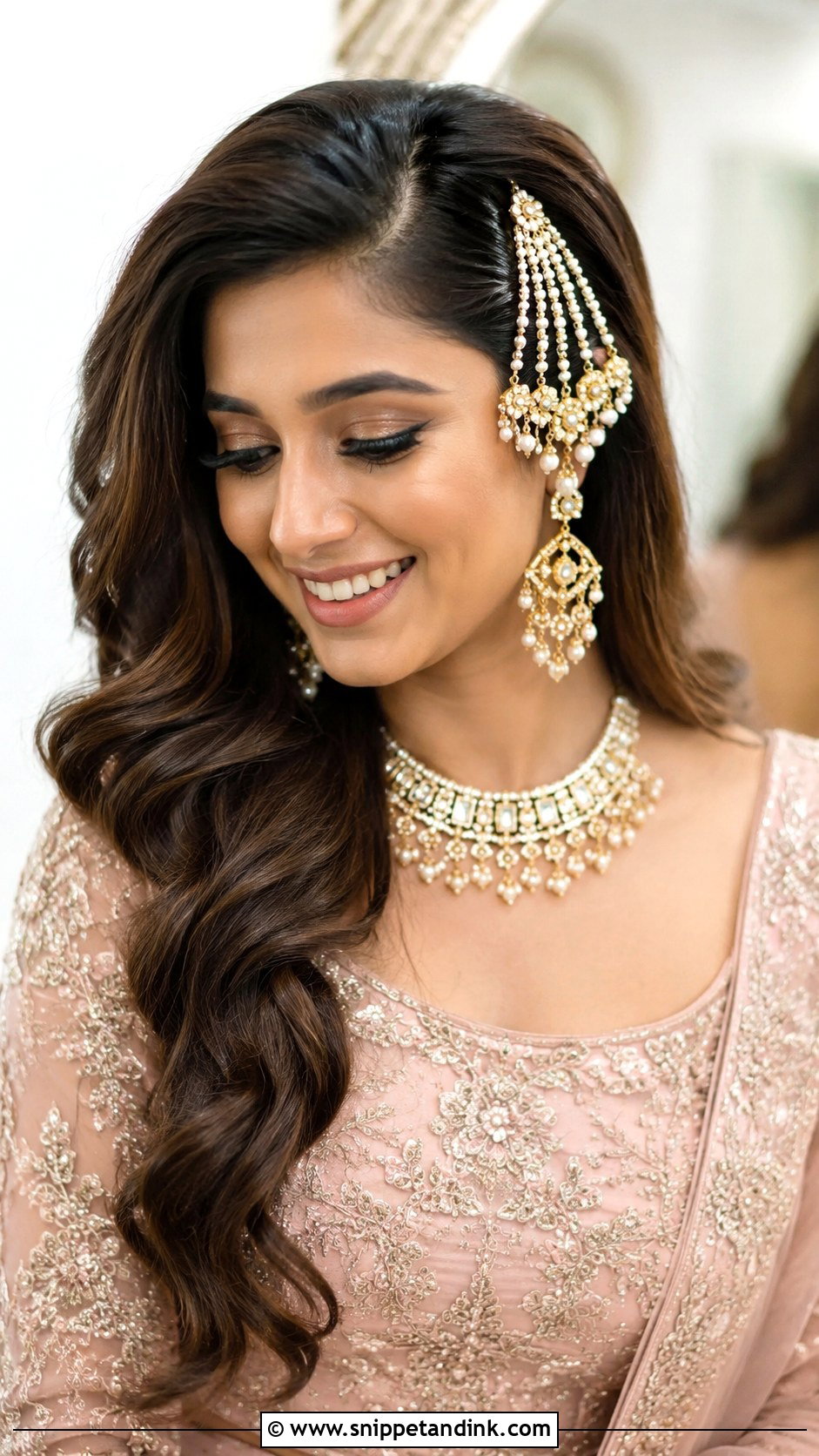 Jhoomar With Soft Bridal Waves - Snippet and Ink - 15 Indian Bridal Hair Accessories