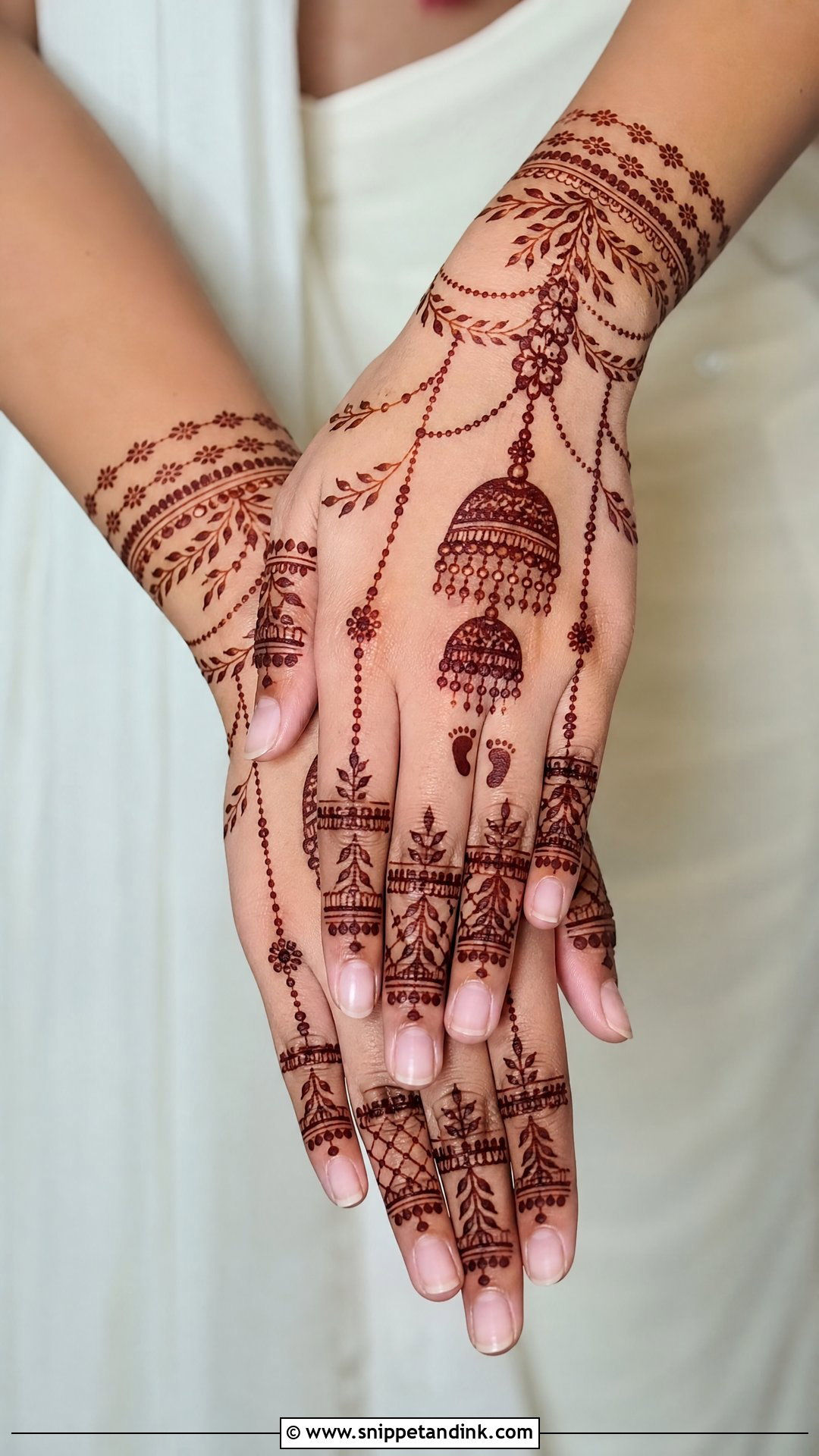 Jhumka Mundan Ceremony Mehndi Design - Snippet and Ink - 20 Mundan Ceremony Mehndi Designs