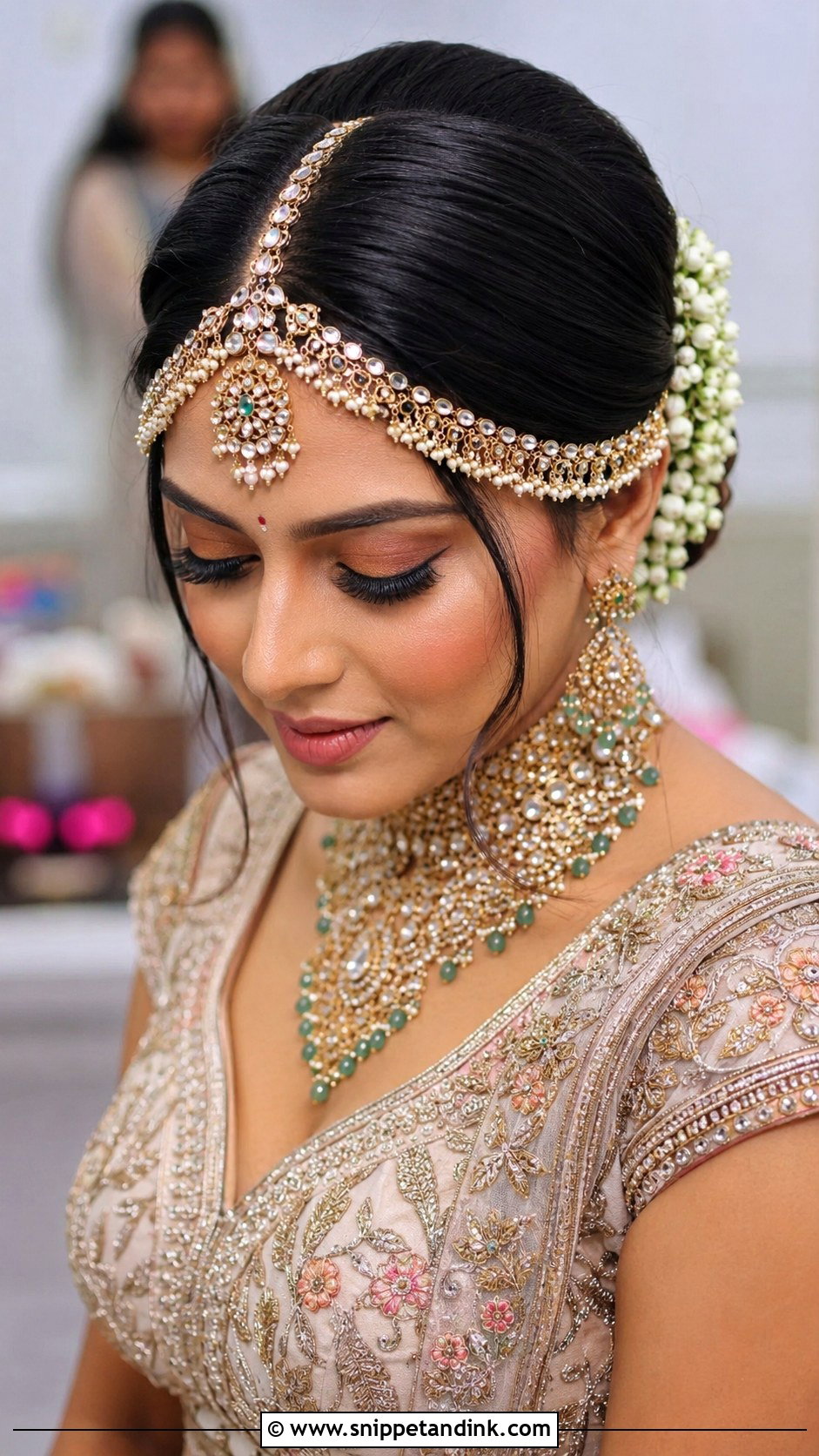 Jooda Hairstyle With Matha Patti - Snippet and Ink - 15 Jooda Hairstyle Indian Wedding Ideas
