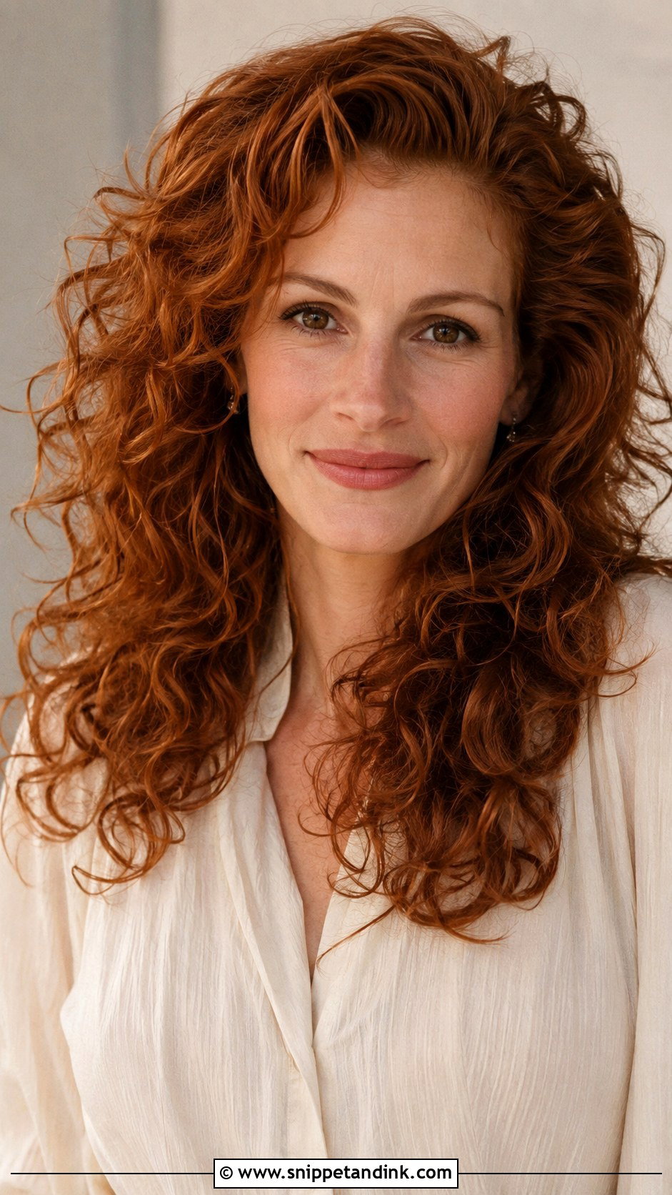 Julia Roberts Curly Red Hair - Snippet and Ink - 15 Julia Roberts My Best Friends Wedding Hair Ideas