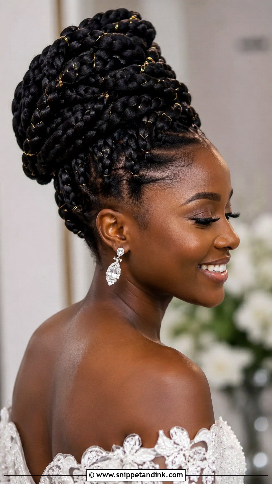 Jumbo Box Braids Updo - Snippet and Ink - 20 African Bride Hairstyles