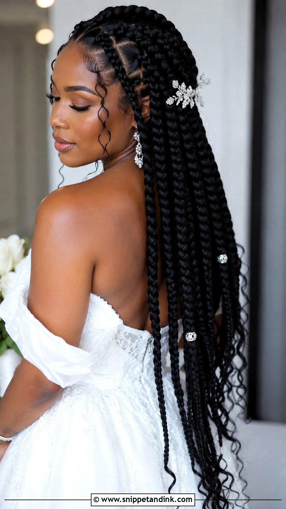 Jumbo Box Braids Wedding Style - Snippet and Ink - 20 Box Braids Wedding Hairstyles