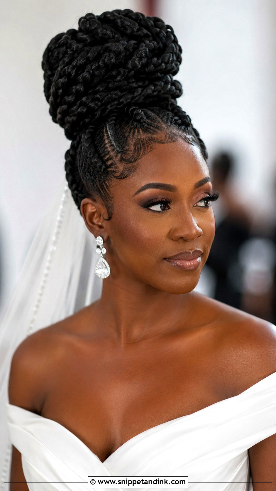Jumbo Braids in a High Bun - Snippet and Ink - 20 Braided Wedding Hairstyles Black Women
