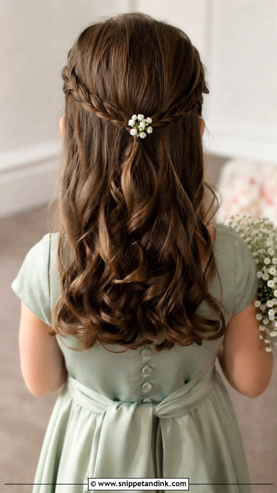 Junior Bridesmaid Braided Half Up Hairstyle - Snippet and Ink - 25 Junior Bridesmaid Hairstyles