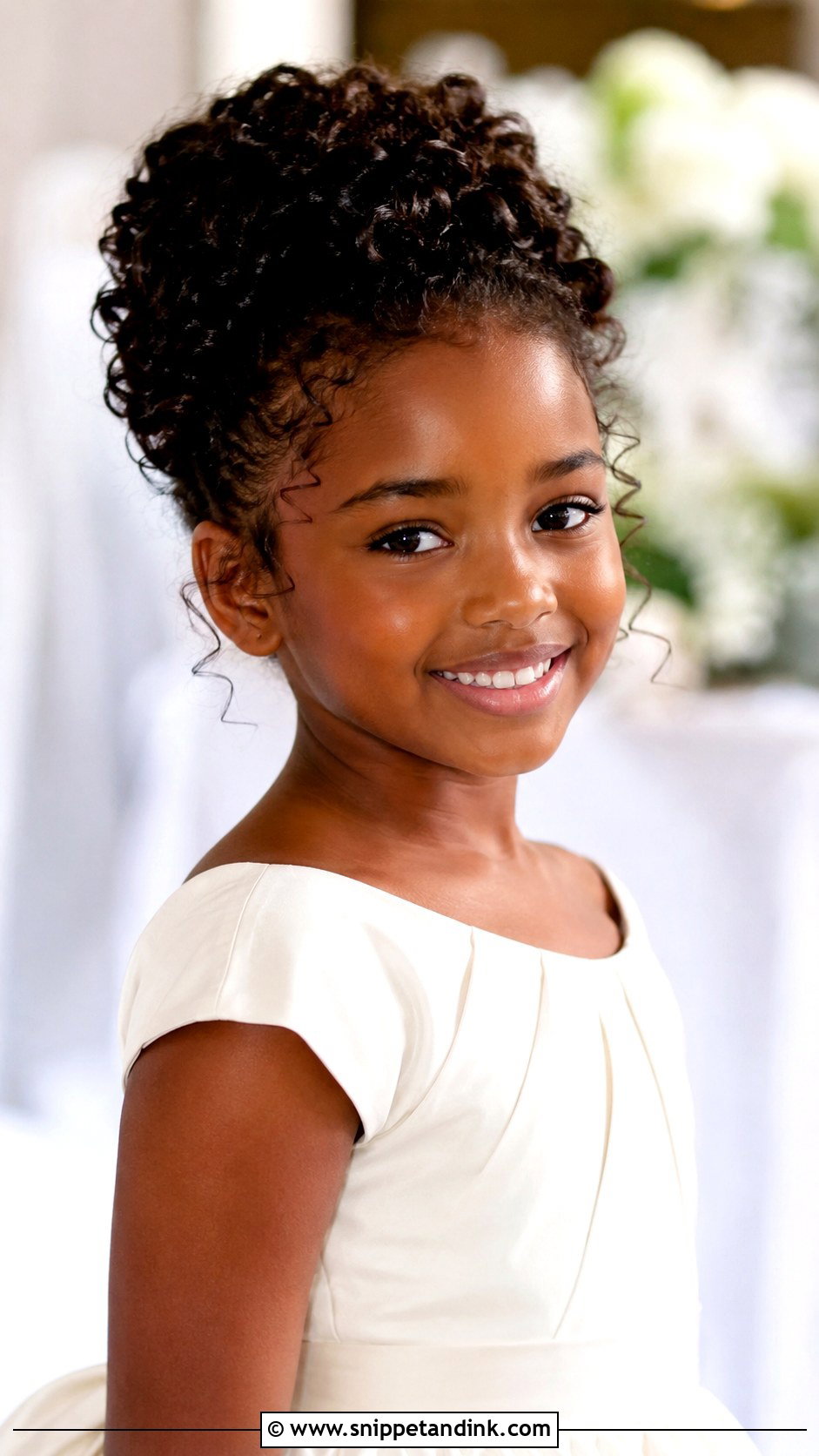 Junior Bridesmaid Curly Updo - Snippet and Ink - 20 Junior Bridesmaid Hair Updo Ideas