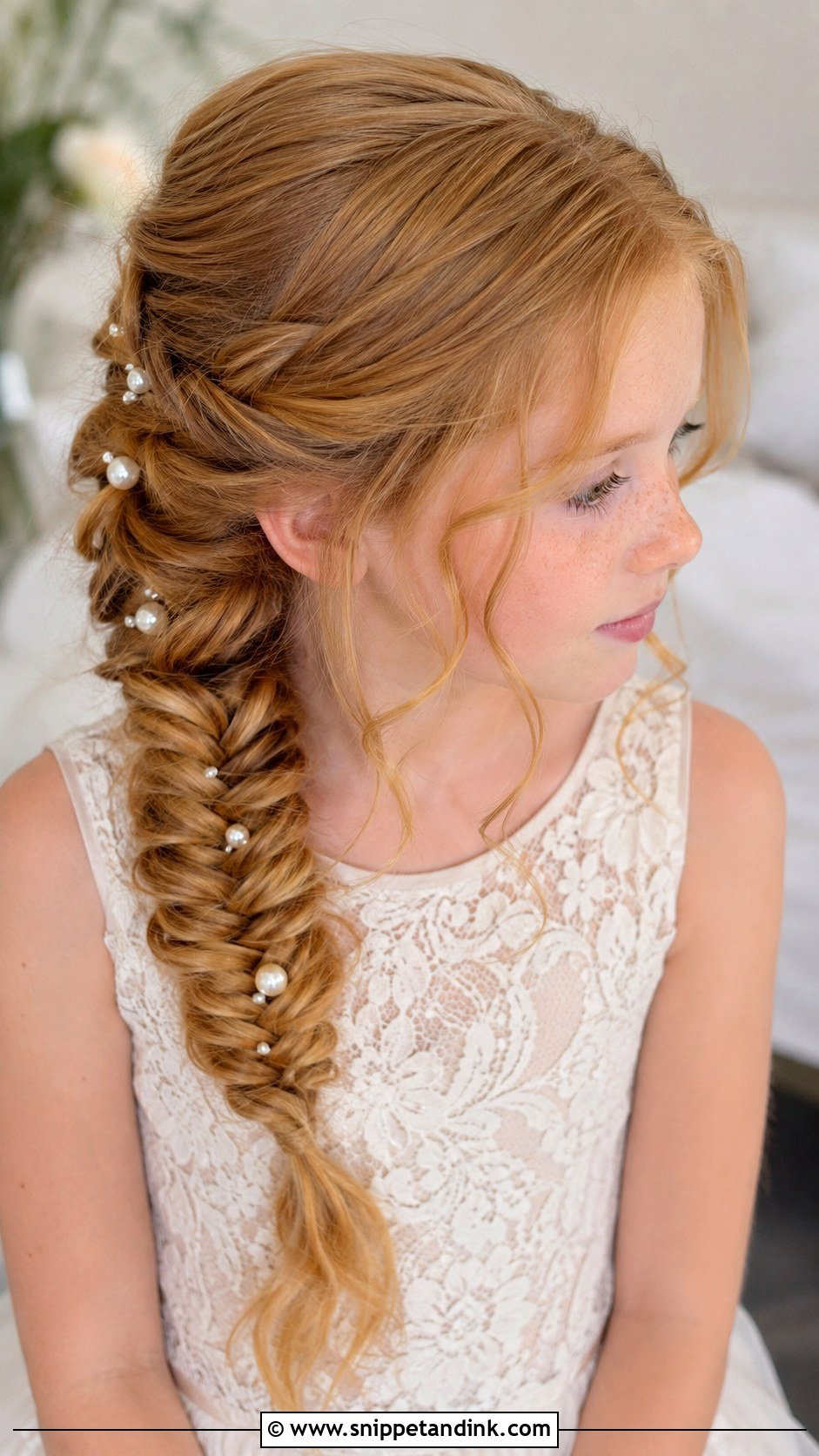Junior Bridesmaid Fishtail Braid Hairstyle - Snippet and Ink - 25 Junior Bridesmaid Hairstyles