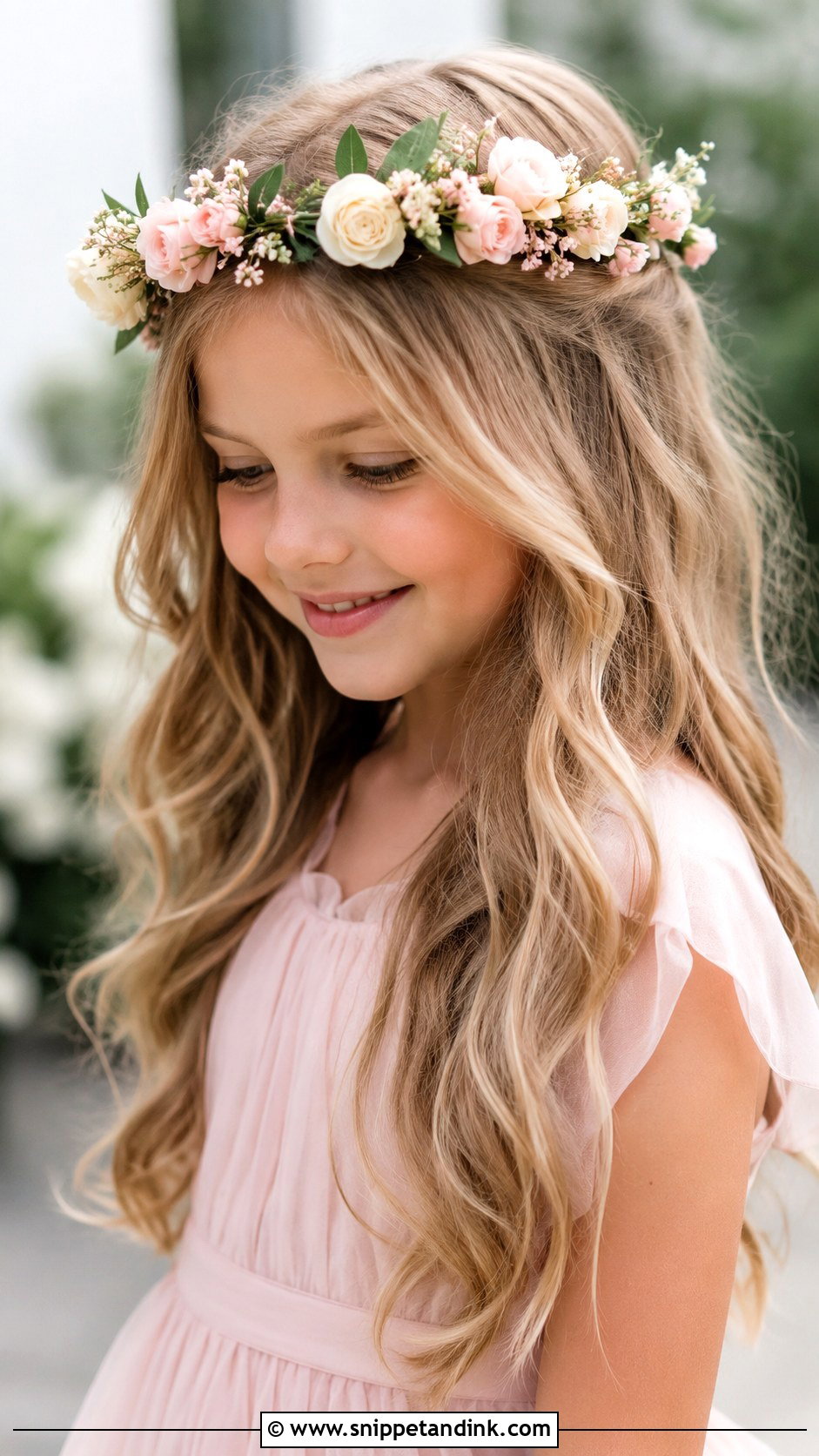Junior Bridesmaid Flower Crown Hairstyle - Snippet and Ink - 25 Junior Bridesmaid Hairstyles