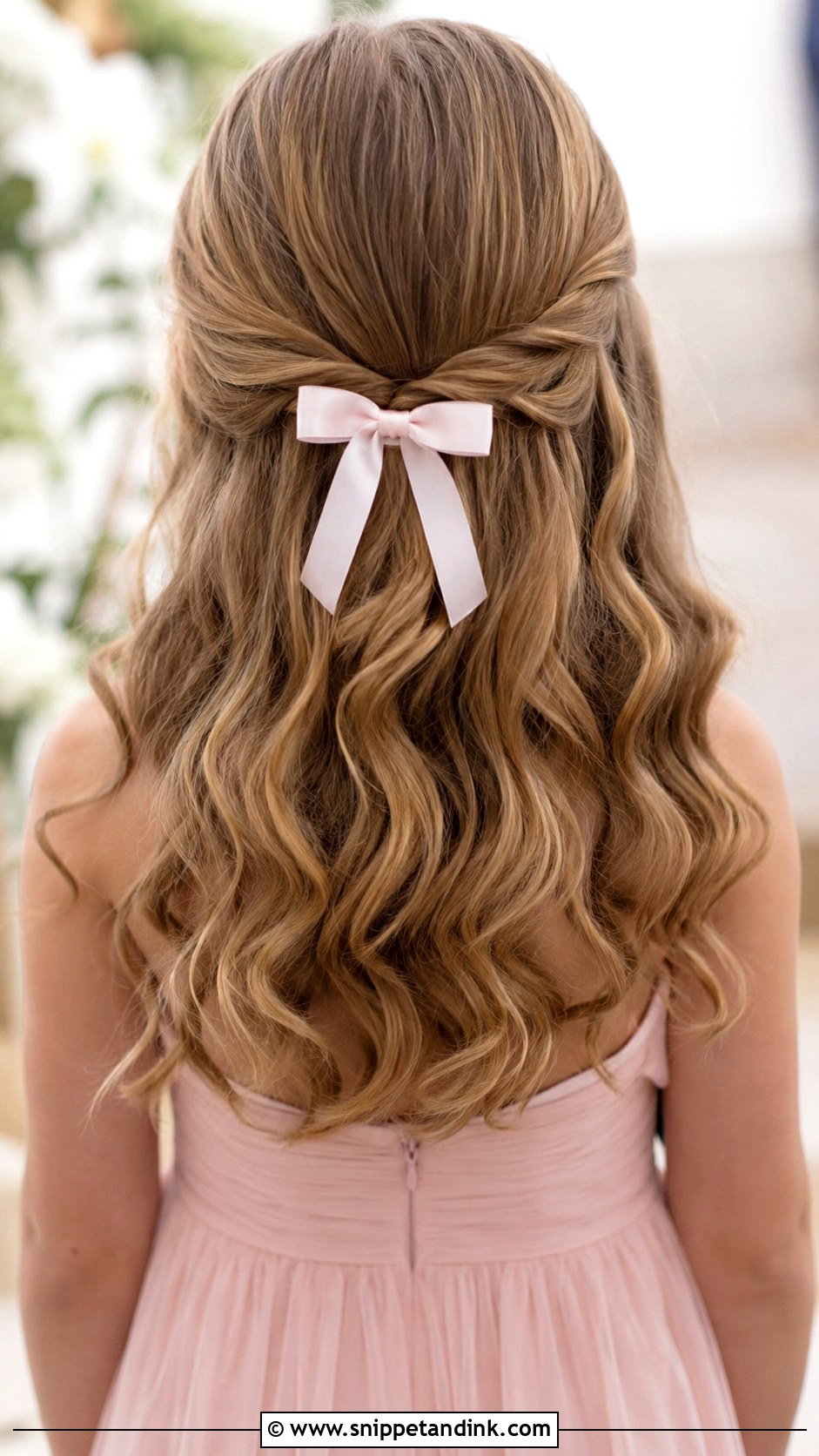 Junior Bridesmaid Half Up Half Down Hairstyle - Snippet and Ink - 25 Junior Bridesmaid Hairstyles