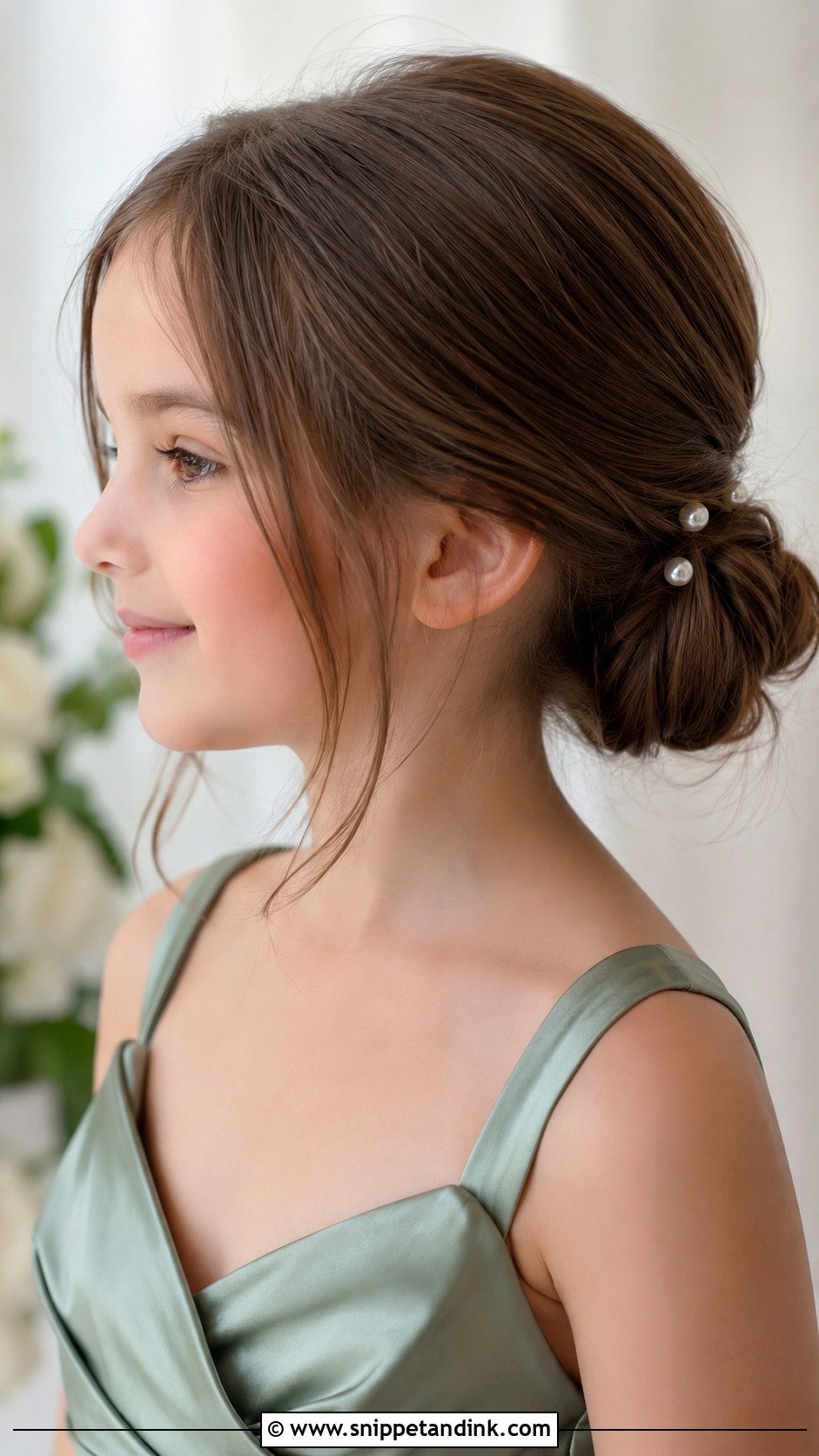 Junior Bridesmaid Low Bun - Snippet and Ink - 25 Junior Bridesmaid Hair Ideas