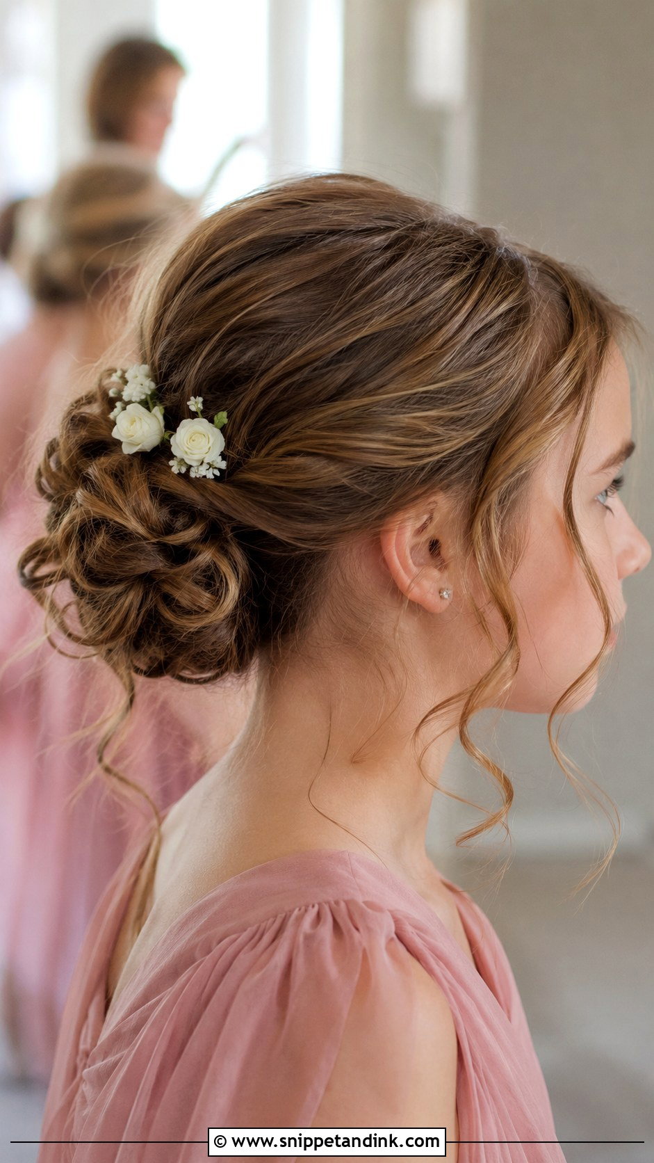 Junior Bridesmaid Messy Bun Hairstyle - Snippet and Ink - 25 Junior Bridesmaid Hairstyles