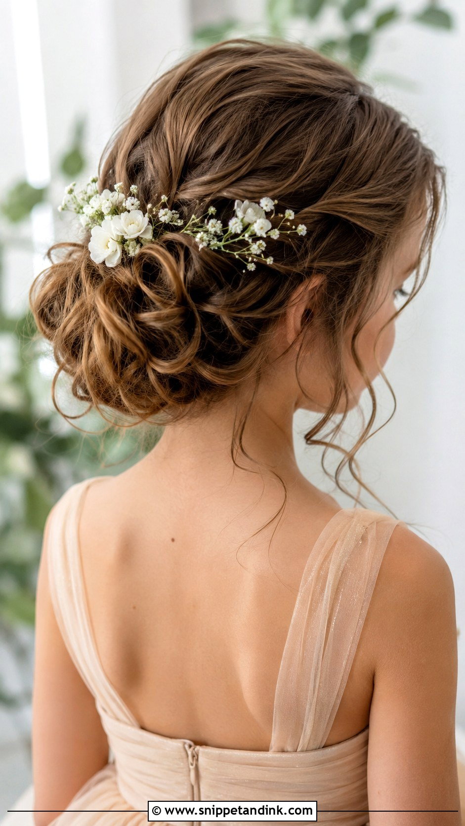 Junior Bridesmaid Messy Bun Updo - Snippet and Ink - 20 Junior Bridesmaid Hair Updo Ideas