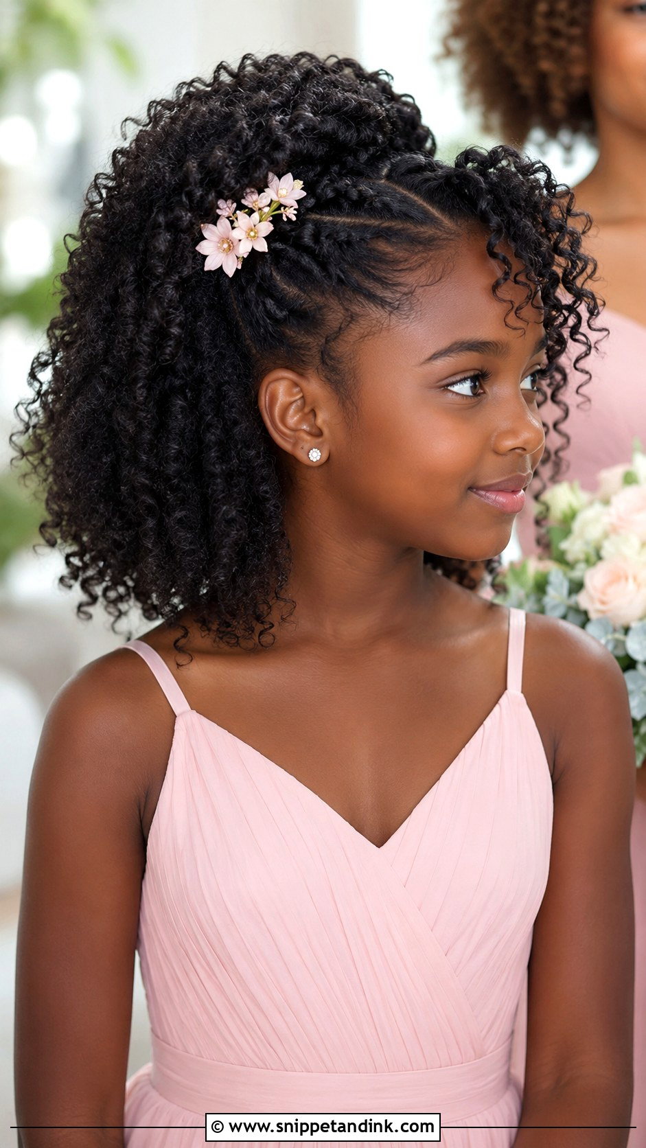 Junior Bridesmaid Natural Curls Hairstyle - Snippet and Ink - 25 Junior Bridesmaid Hairstyles