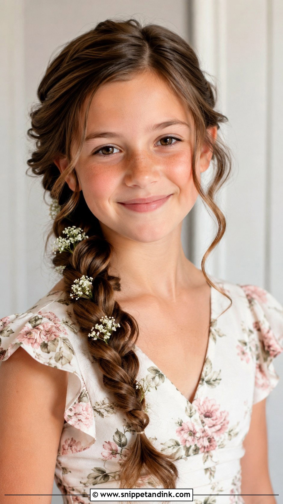 Junior Bridesmaid Side Braid Hairstyle - Snippet and Ink - 25 Junior Bridesmaid Hairstyles