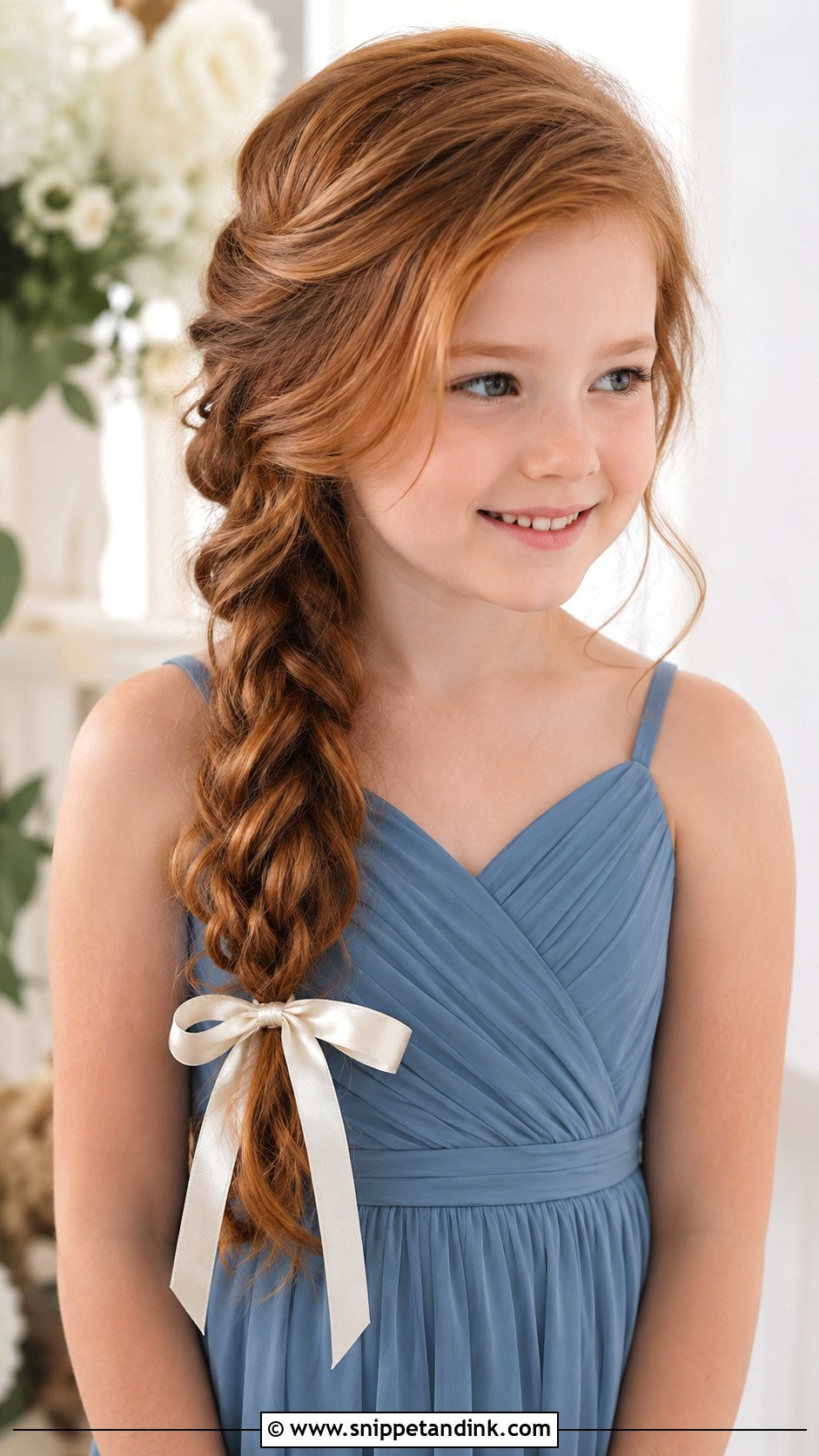 Junior Bridesmaid Side Braid - Snippet and Ink - 25 Junior Bridesmaid Hair Ideas