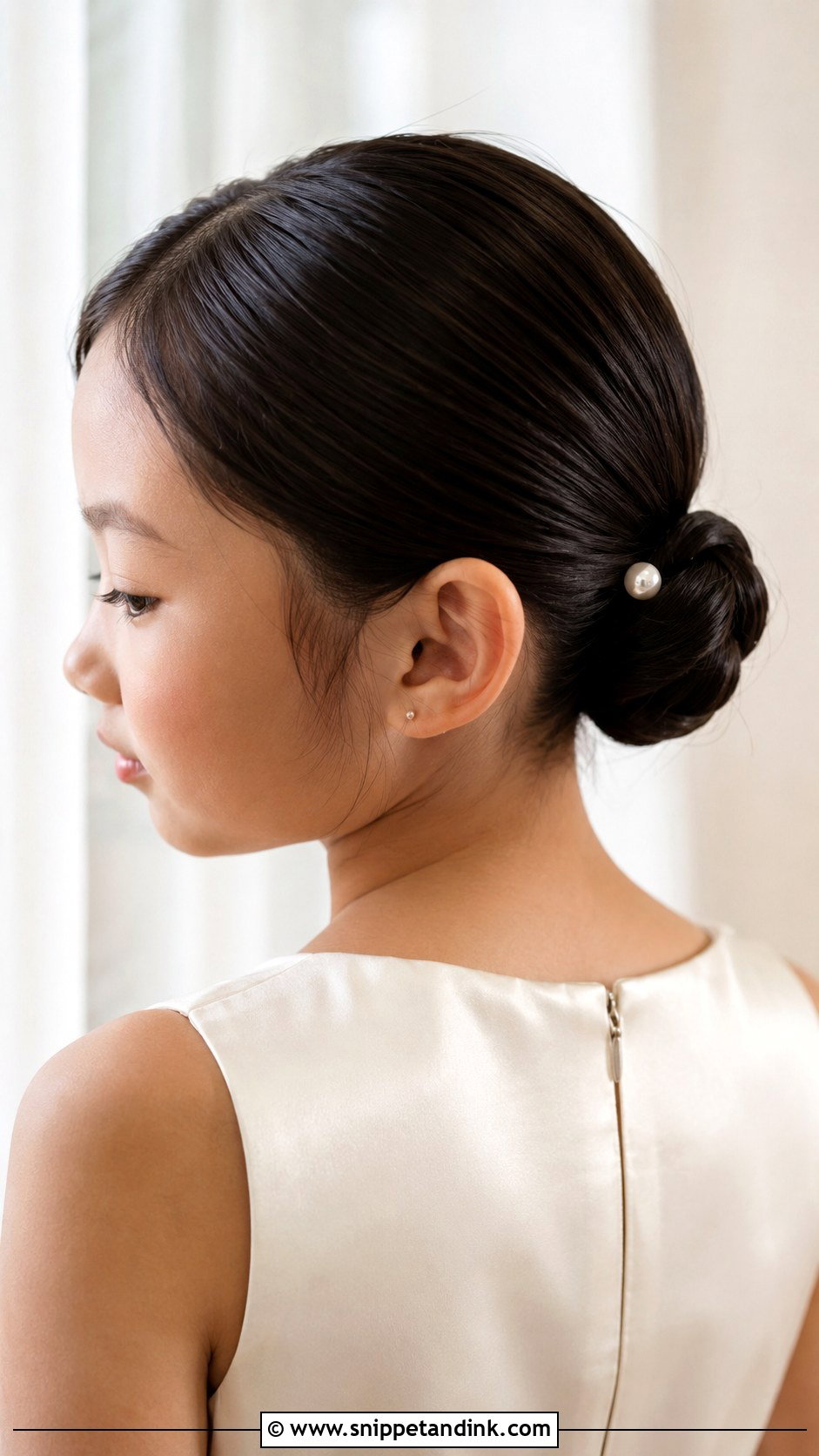 Junior Bridesmaid Sleek Bun - Snippet and Ink - 25 Junior Bridesmaid Hair Ideas