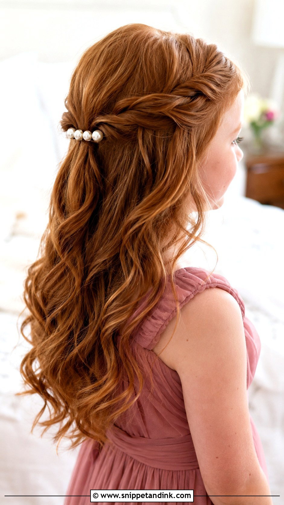 Junior Bridesmaid Twisted Half Up Hair - Snippet and Ink - 25 Junior Bridesmaid Hair Ideas