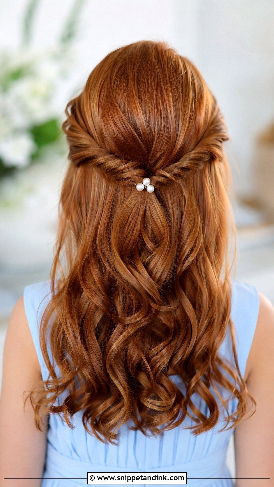 Junior Bridesmaid Twisted Half Up Hairstyle - Snippet and Ink - 25 Junior Bridesmaid Hairstyles