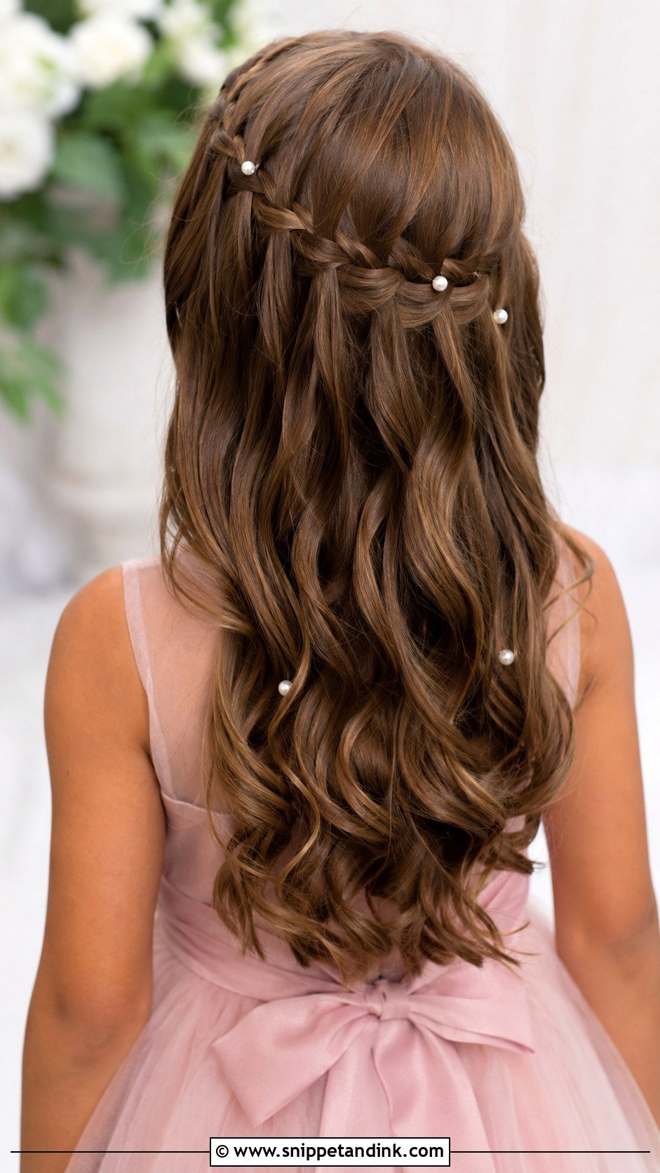 Junior Bridesmaid Waterfall Braid - Snippet and Ink - 25 Junior Bridesmaid Hair Ideas