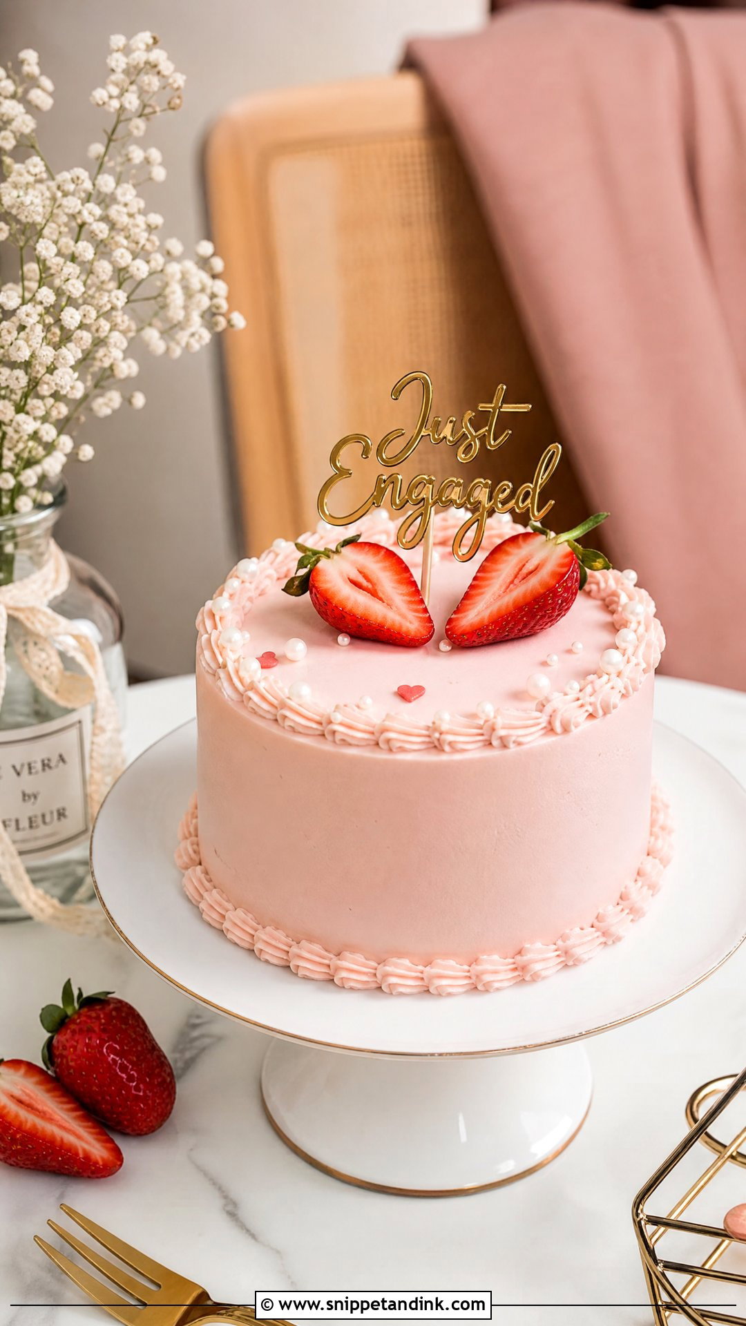 Just Engaged Mini Cake - Snippet and Ink - 20 Just Engaged Cake Ideas