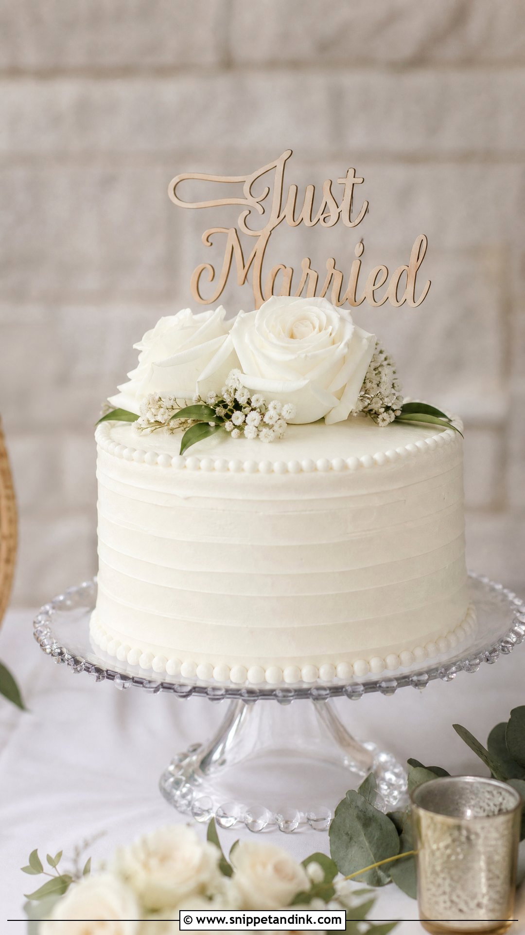 Just Married Buttercream Cake - Snippet and Ink - 30 Just Married Cake Ideas