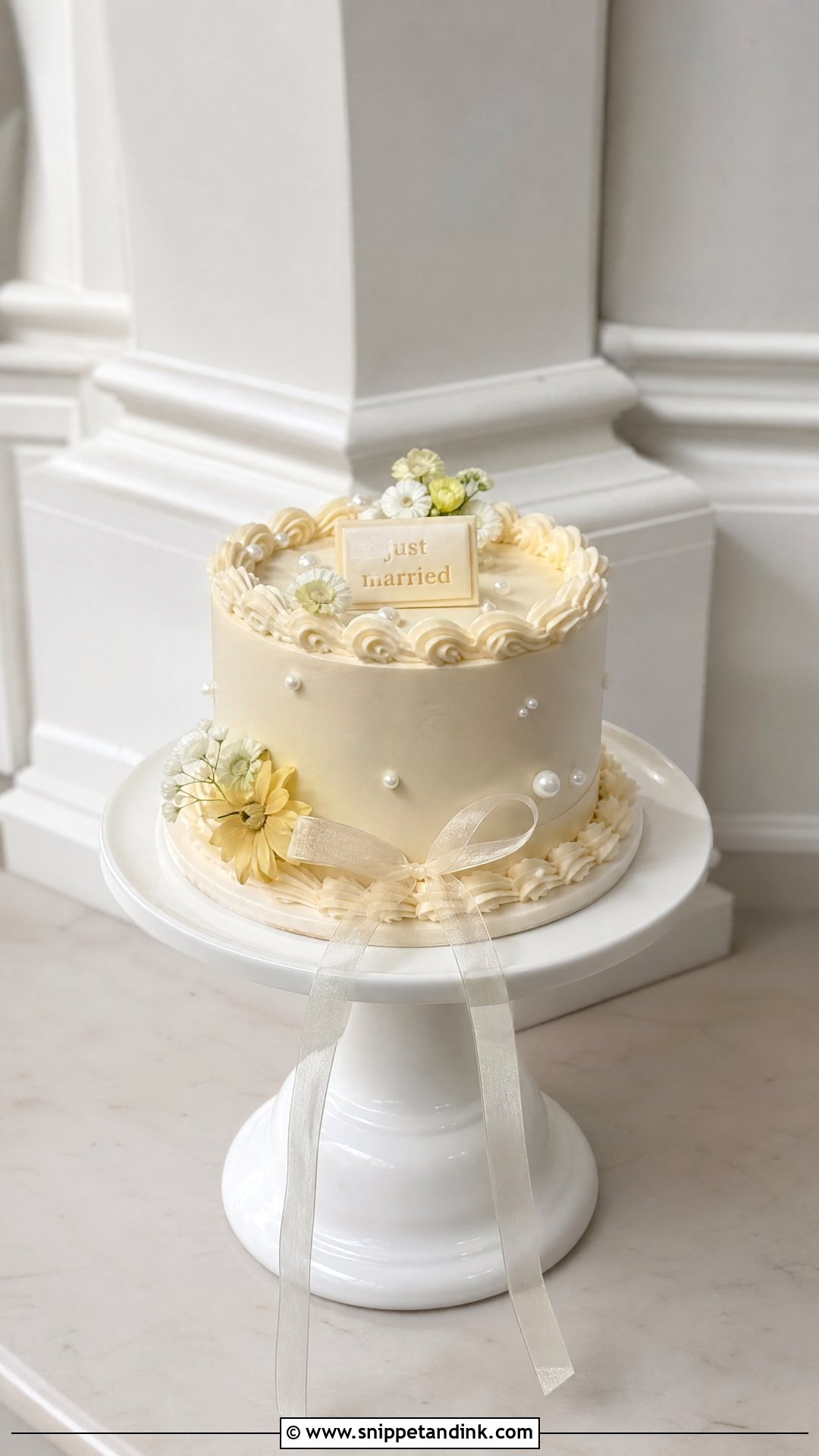 Just Married Mini Cake - Snippet and Ink - 30 Just Married Cake Ideas