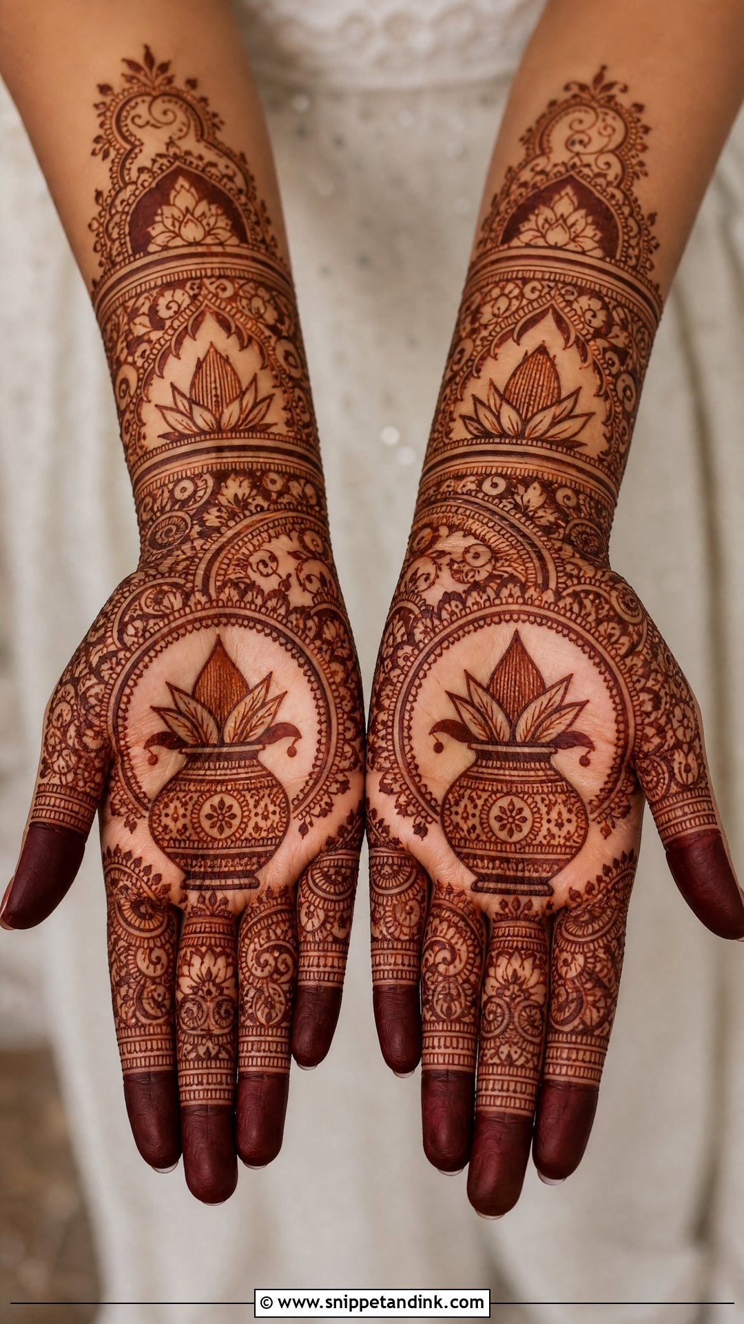 Kalash Bridal Mehndi Design - Snippet and Ink - 25 Traditional Indian Bridal Mehndi Designs