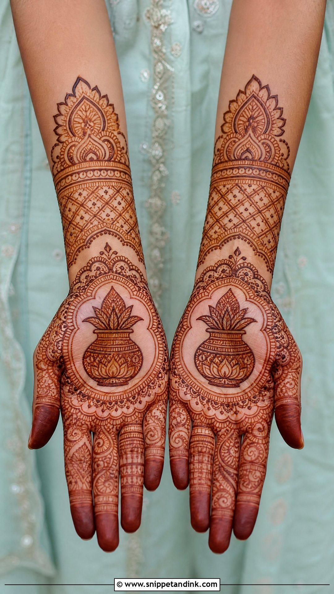 Kalash Hindu Bridal Mehndi Design - Snippet and Ink - 25 Hindu Bridal Mehndi Designs