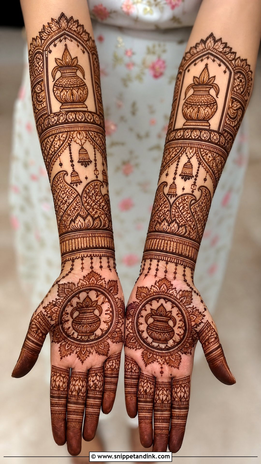 Kalash Indian Bridal Full Hand Mehndi Design - Snippet and Ink - 20 Indian Bridal Full Hand Mehndi Designs