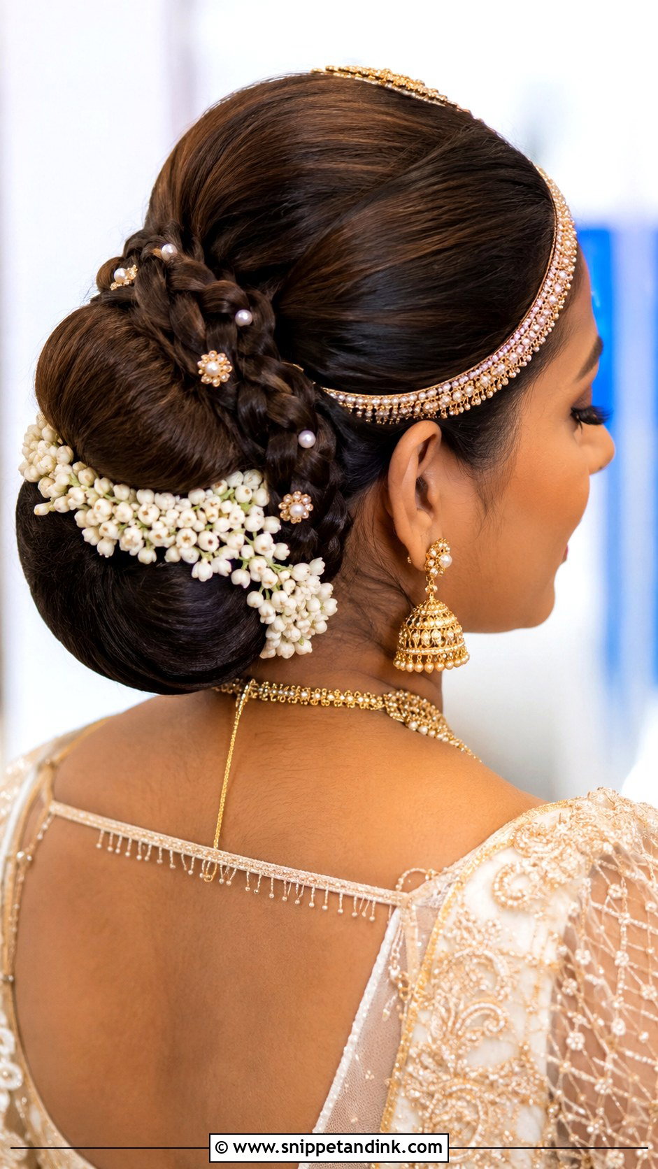 Kandyan Bridal Braided Bun - Snippet and Ink - 15 Kandyan Bridal Hairstyles