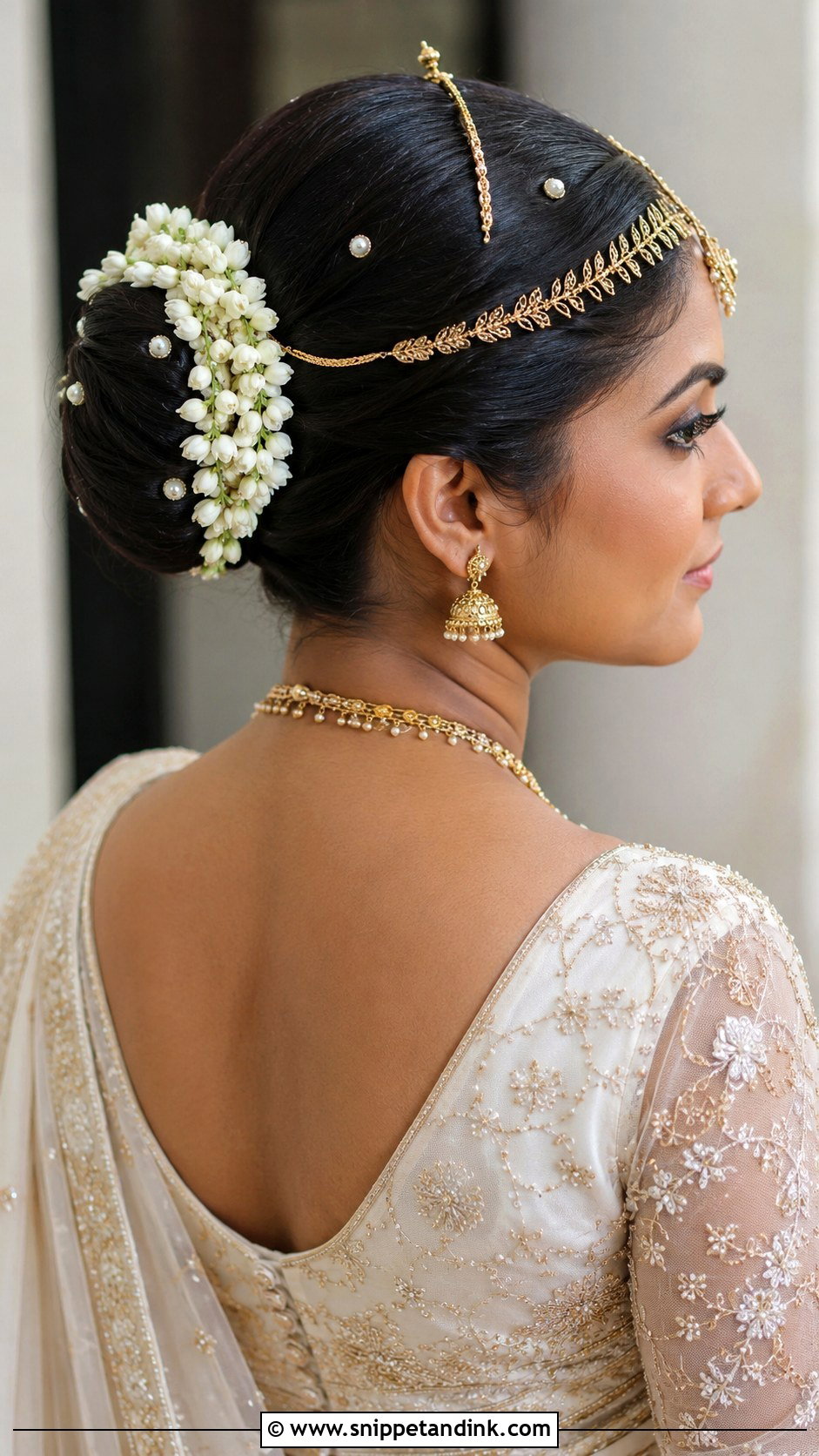 Kandyan Bridal Bun For Short Hair - Snippet and Ink - 15 Kandyan Bridal Hairstyles