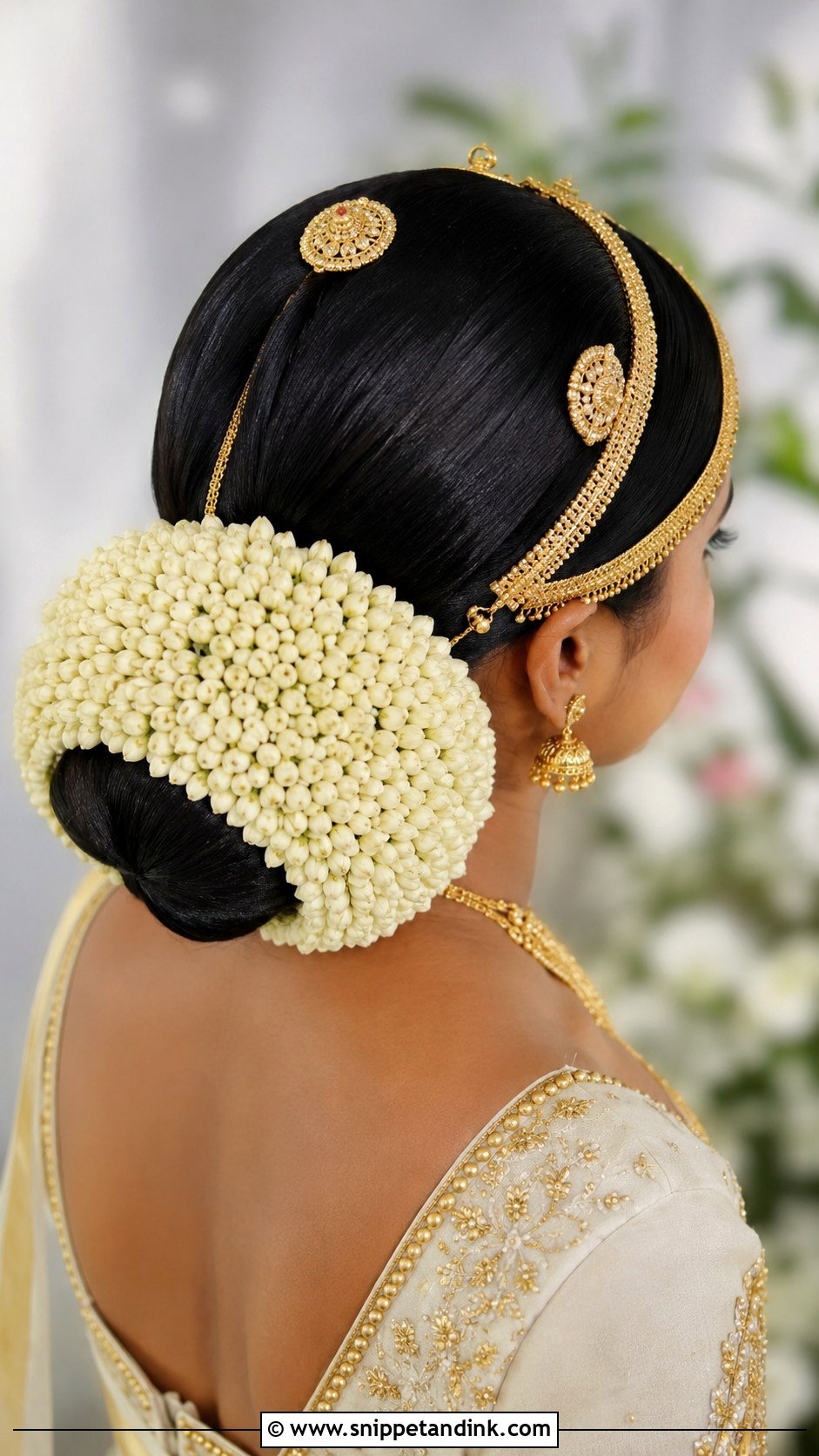 Kandyan Bridal Bun With Jasmine Flowers - Snippet and Ink - 15 Kandyan Bridal Hairstyles