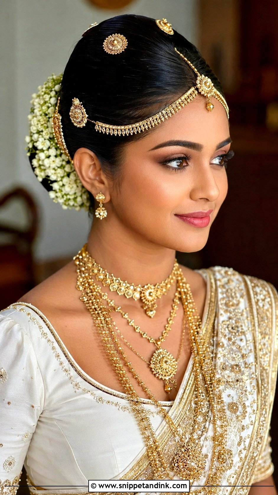 Kandyan Bridal Bun With Nalalpata - Snippet and Ink - 15 Kandyan Bridal Hairstyles