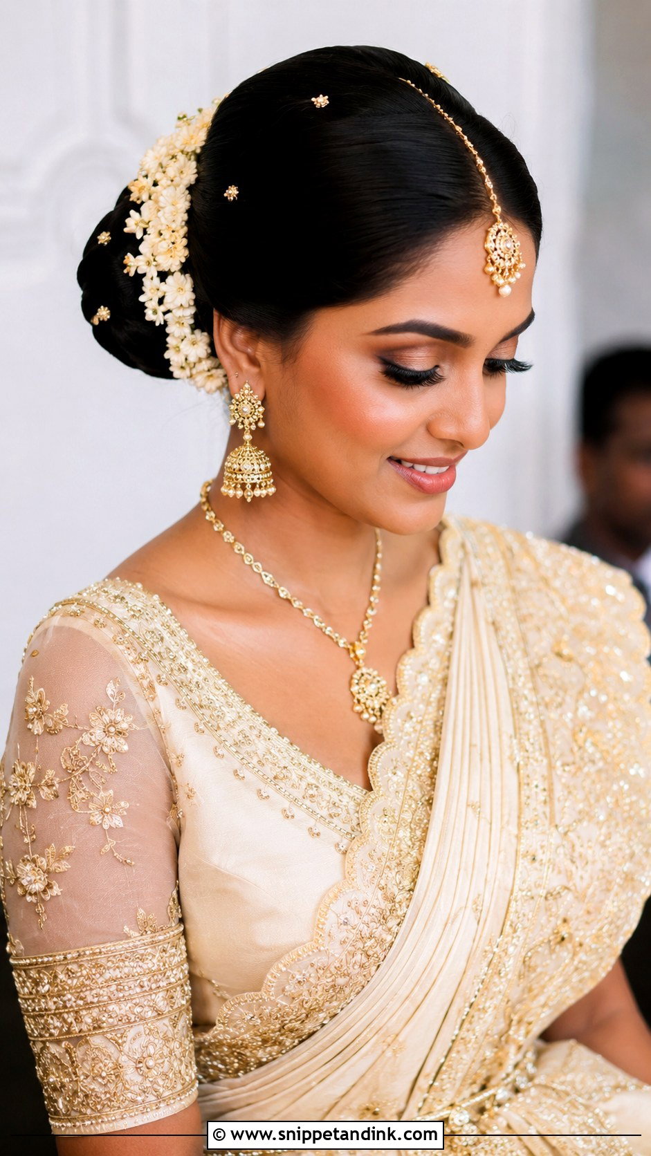 Kandyan Bridal Chignon - Snippet and Ink - 15 Kandyan Bridal Hairstyles