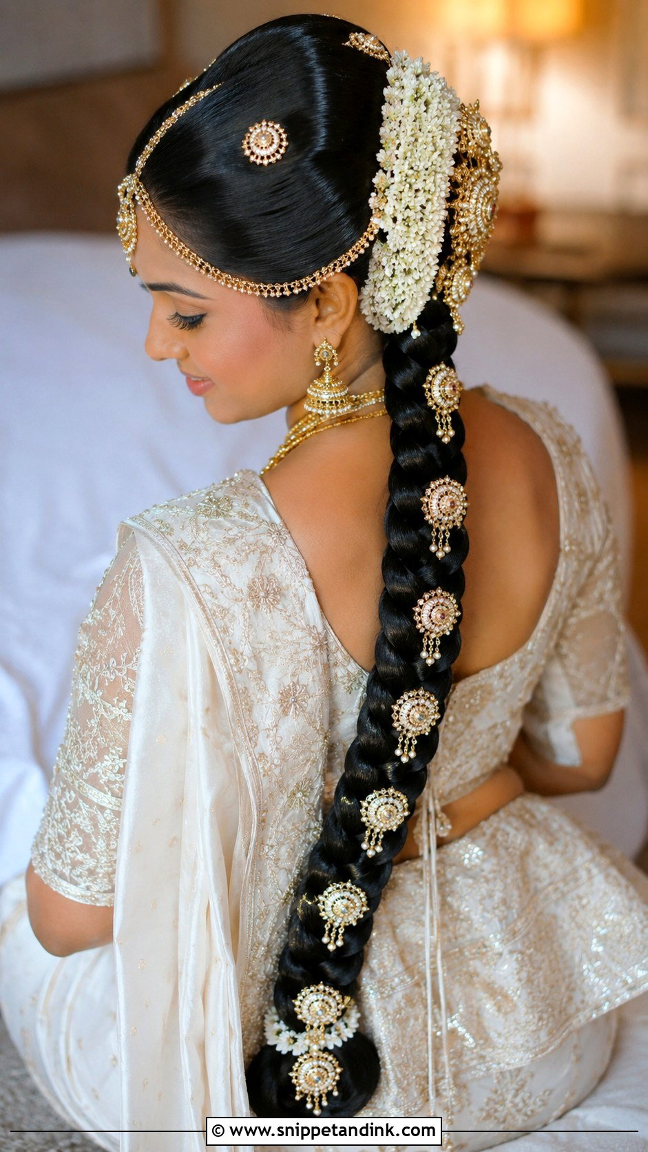 Kandyan Bridal Long Braid - Snippet and Ink - 15 Kandyan Bridal Hairstyles