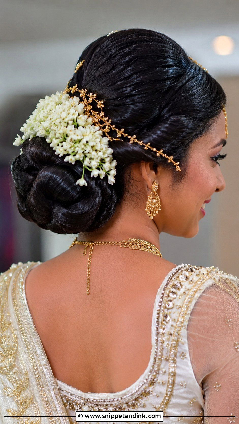Kandyan Bridal Twisted Bun - Snippet and Ink - 15 Kandyan Bridal Hairstyles