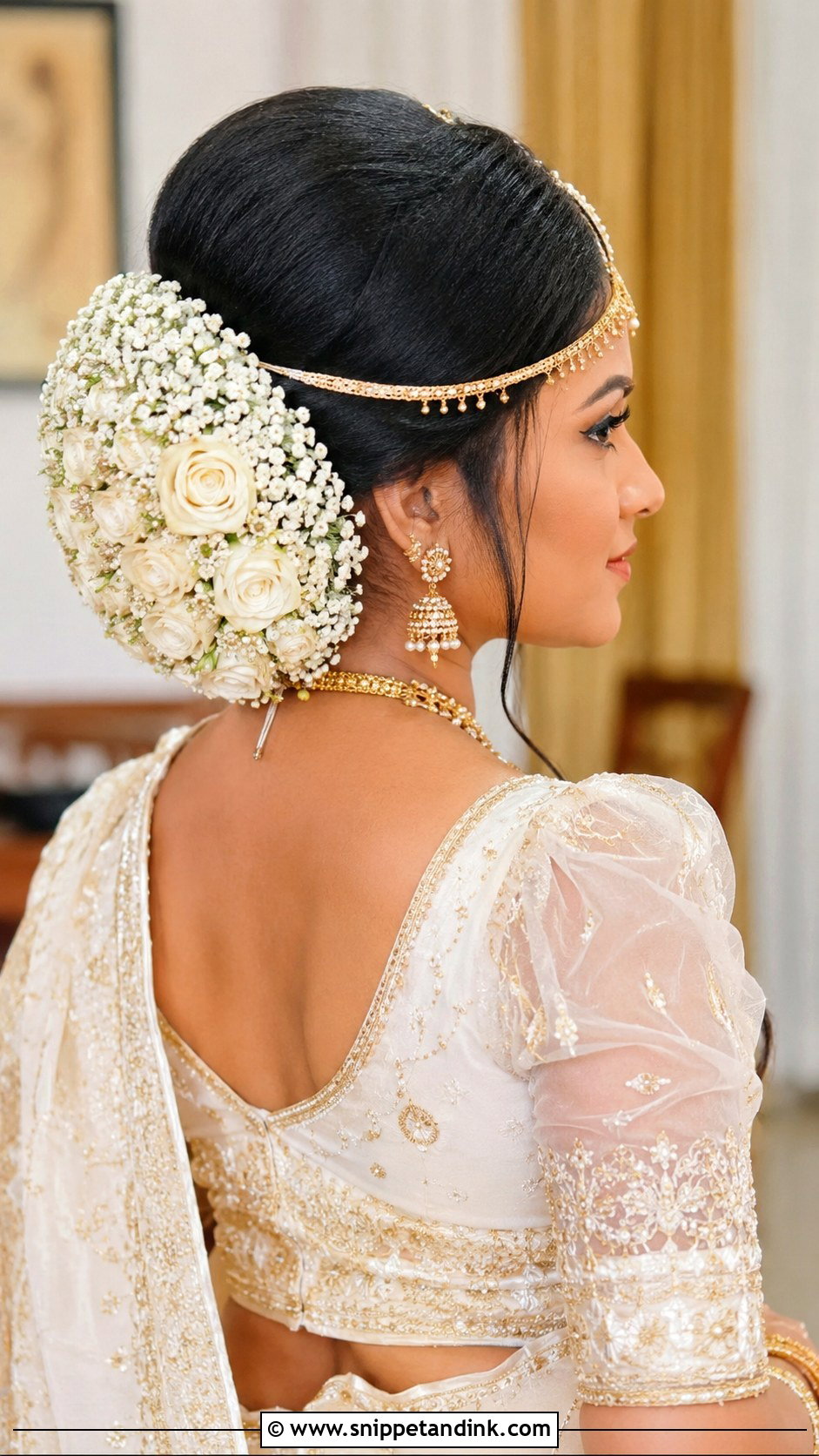 Kandyan Bride Flower Bun - Snippet and Ink - 15 Modern Kandyan Bride Hairstyles