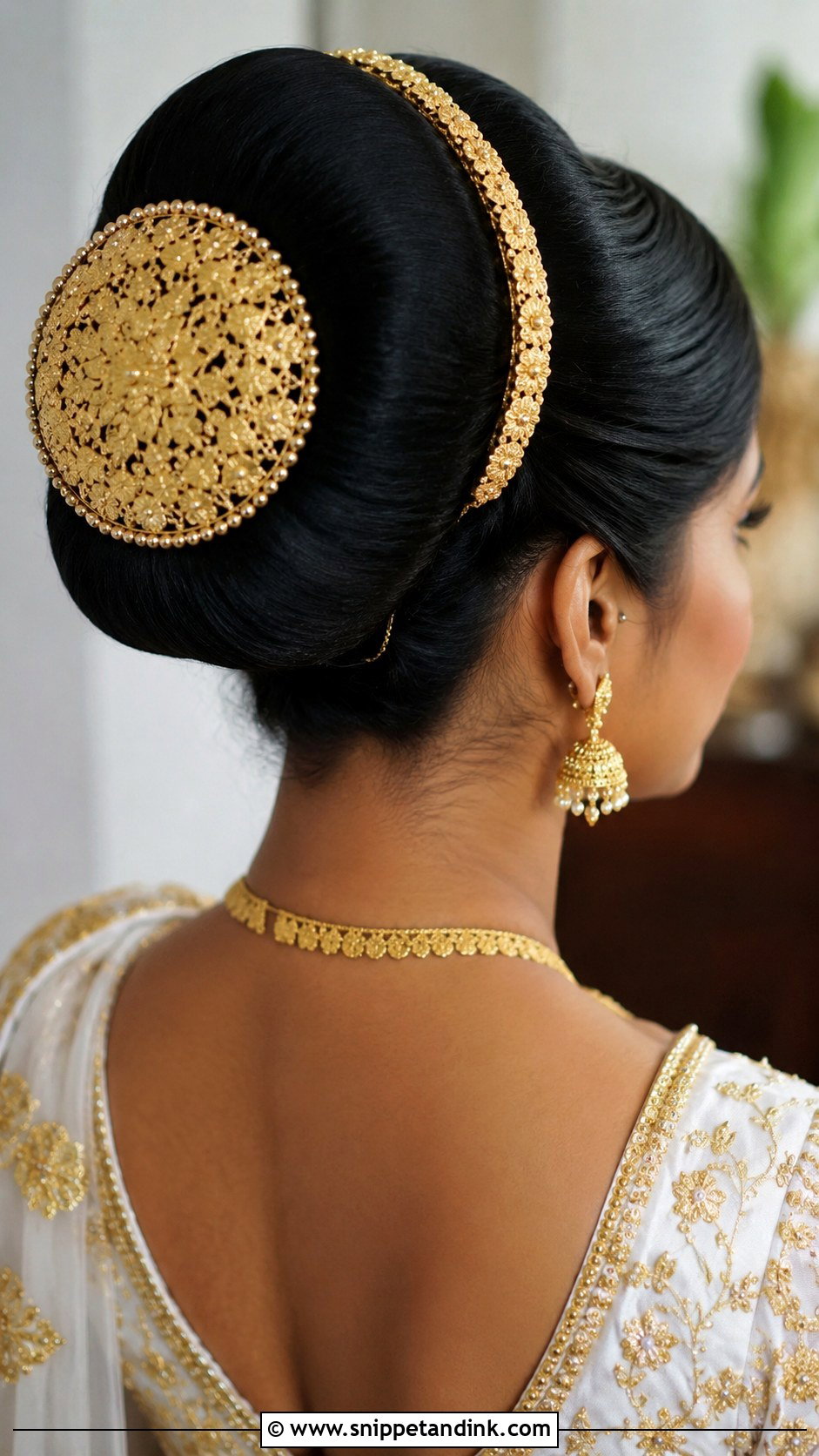 Kandyan Bride High Bun - Snippet and Ink - 15 Modern Kandyan Bride Hairstyles