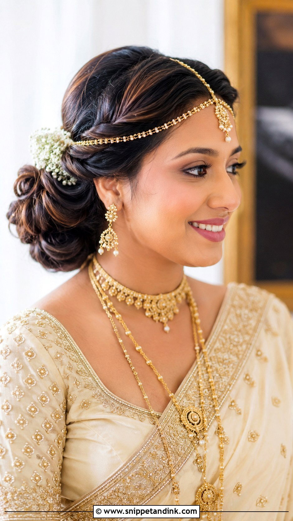Kandyan Bride Side Bun - Snippet and Ink - 15 Modern Kandyan Bride Hairstyles