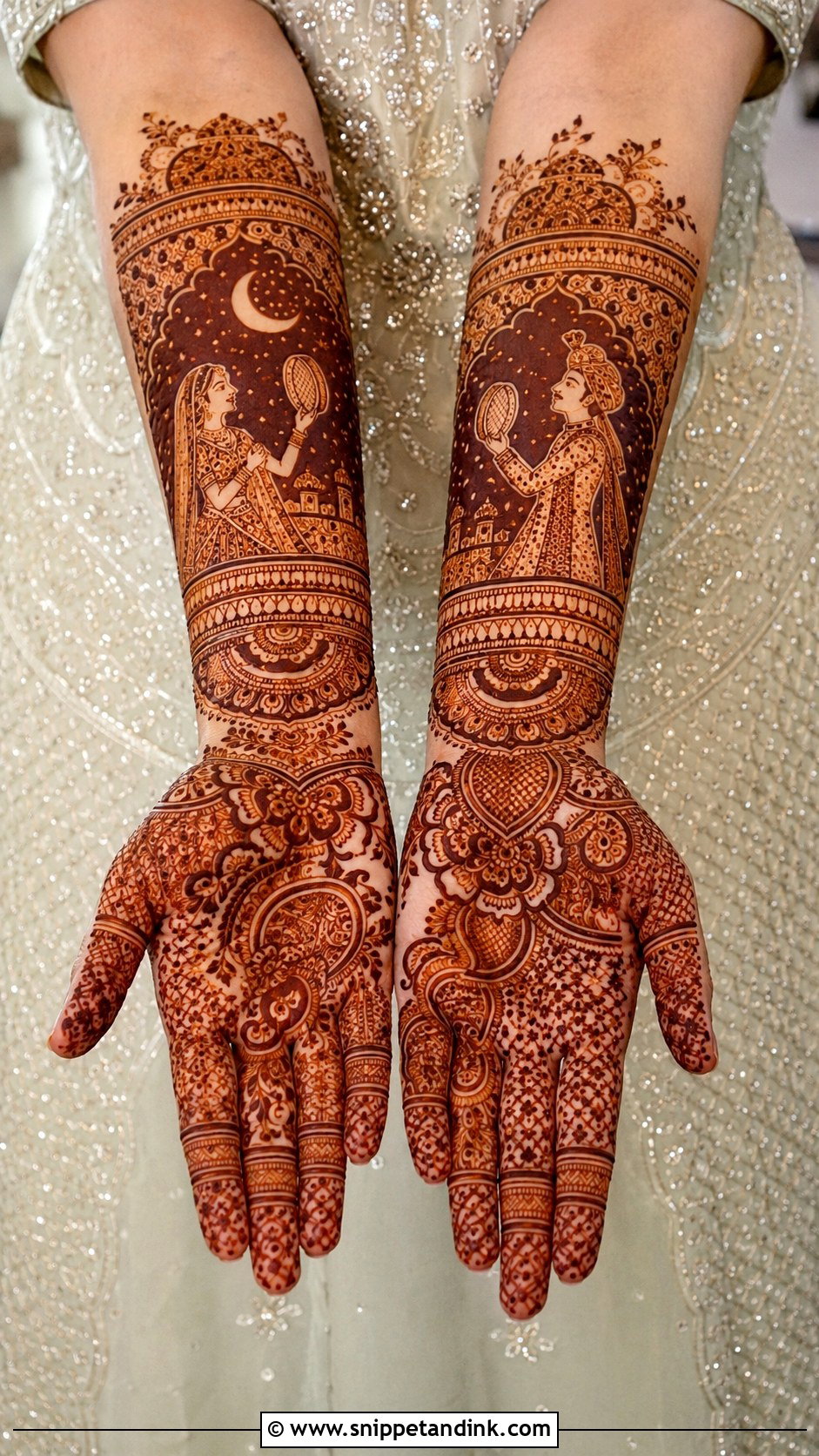 Karva Chauth Couple Mehndi Design - Snippet and Ink - 35 Karva Chauth Mehndi Designs