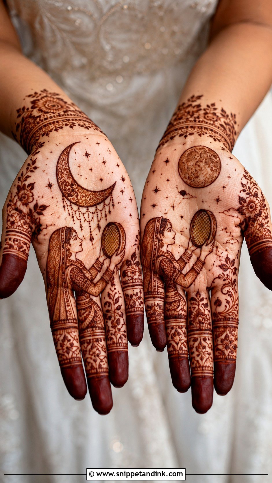 Karva Chauth Moon Mehndi Design - Snippet and Ink - 35 Karva Chauth Mehndi Designs