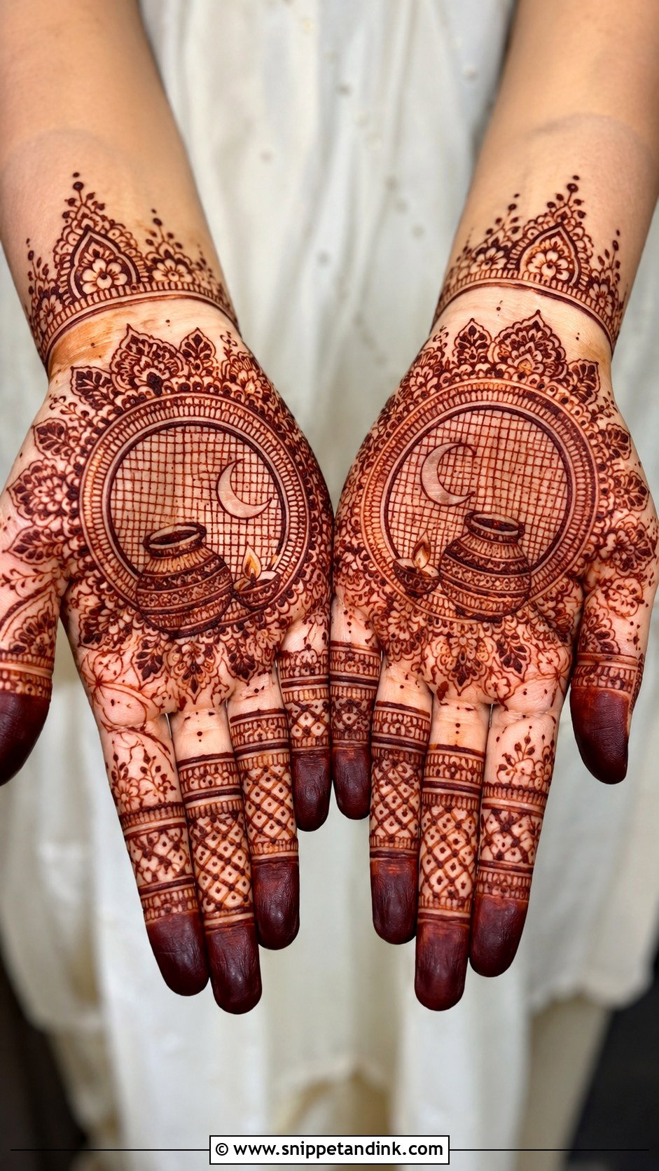 Karva Chauth Sieve Mehndi Design - Snippet and Ink - 35 Karva Chauth Mehndi Designs