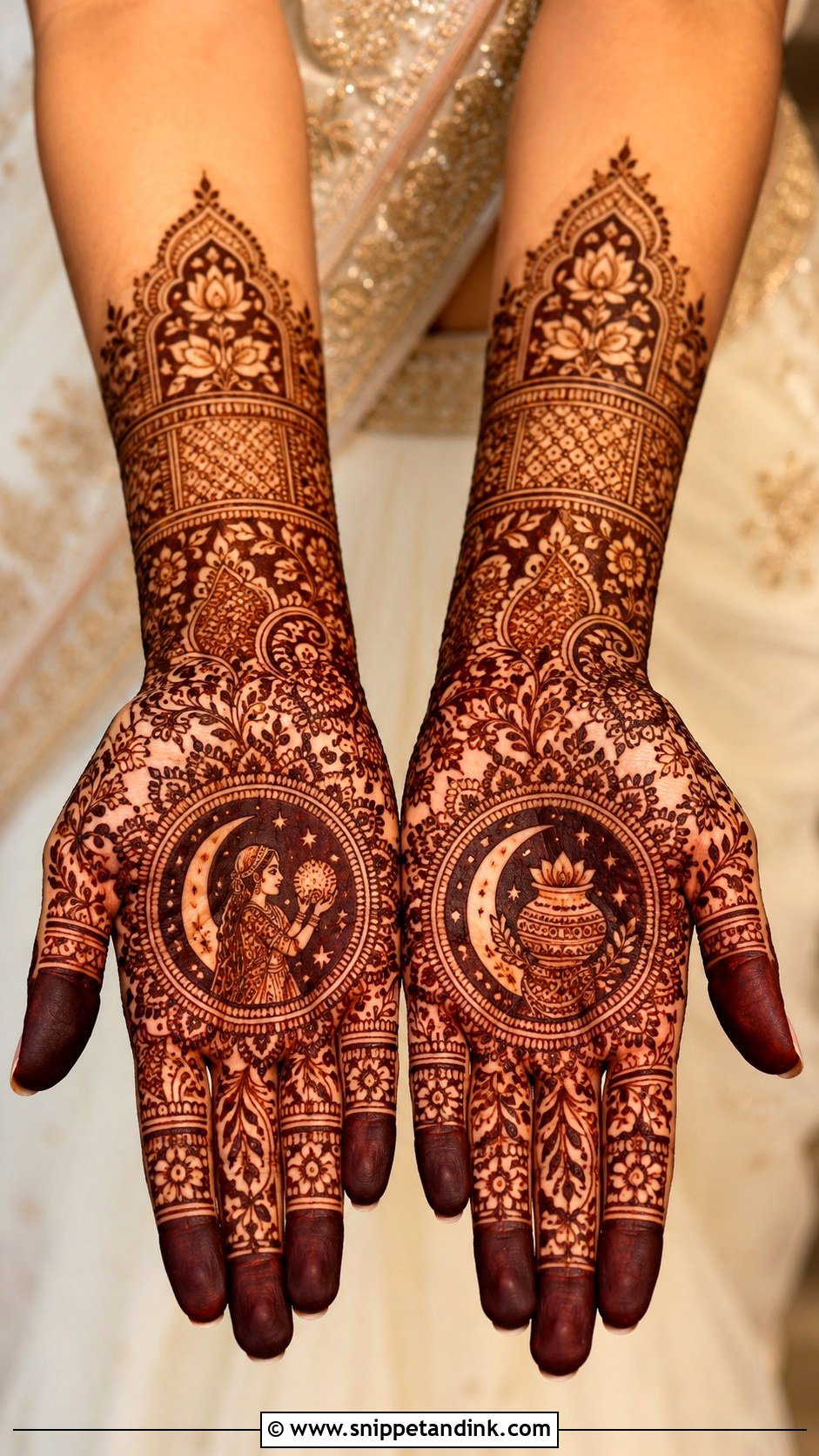 Karwa Chauth Bharwa Mehndi Design - Snippet and Ink - 30 Bharwa Mehndi Designs